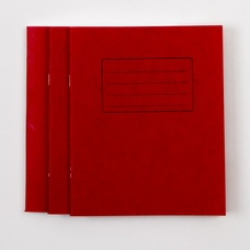 Classmates 8" x 6.5" Exercise Book 80 Page, 8mm Ruled With Margin, Red - Pack of 100