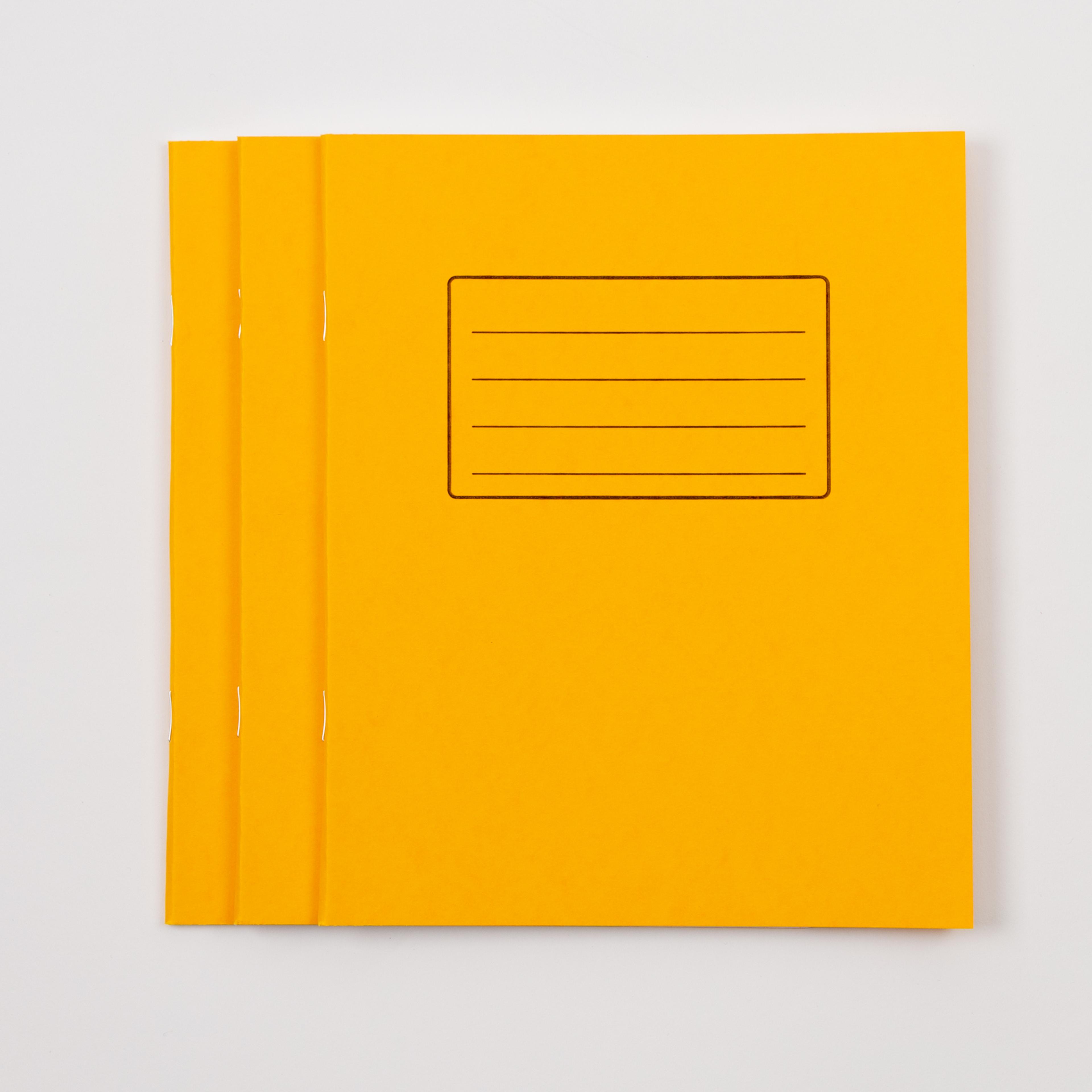 Classmates 8" x 6.5" Exercise Book 80 Page, 8mm Ruled With Margin, Yellow - Pack of 100