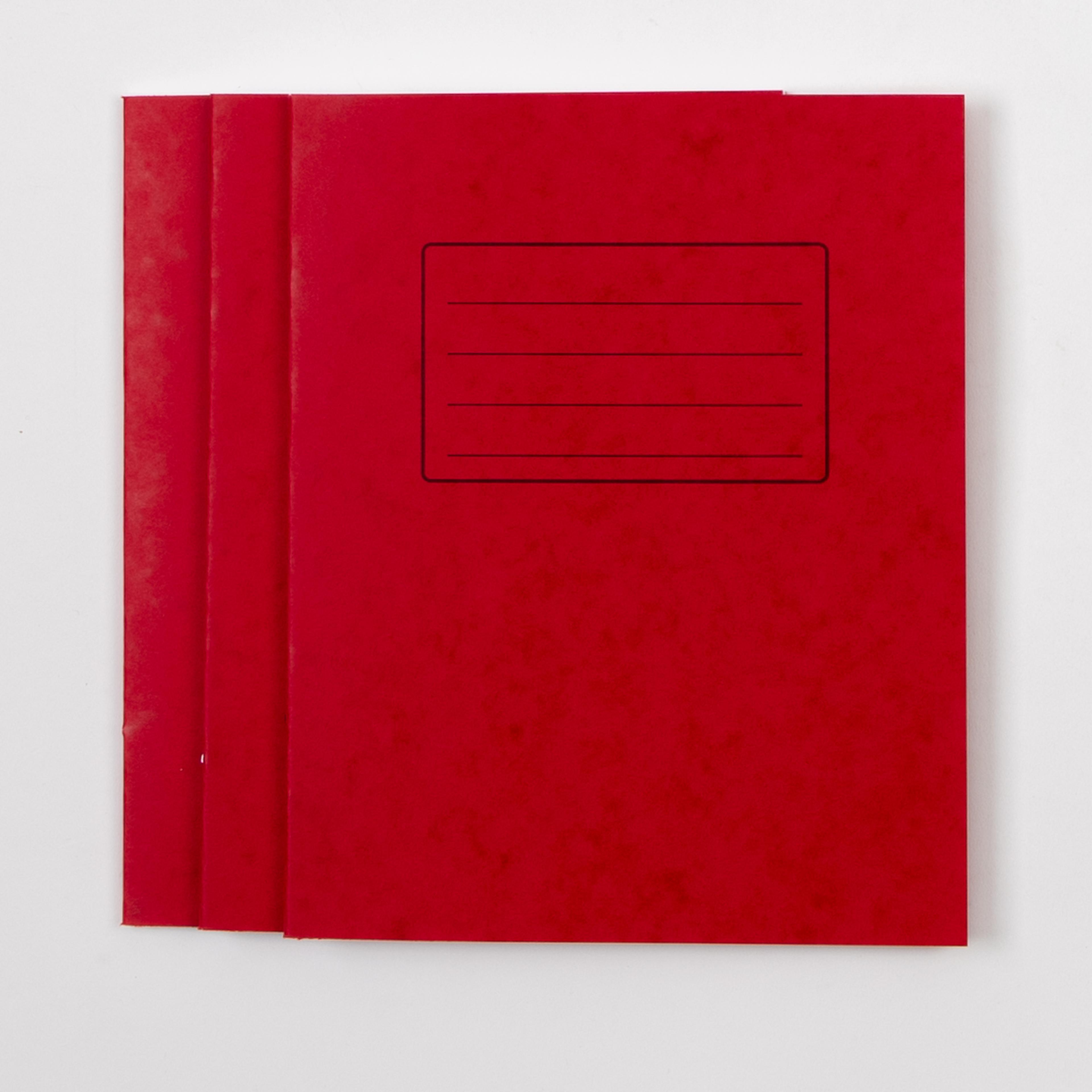 Classmates 8" x 6.5" Exercise Book 48 Page, Plain, Red - Pack of 100