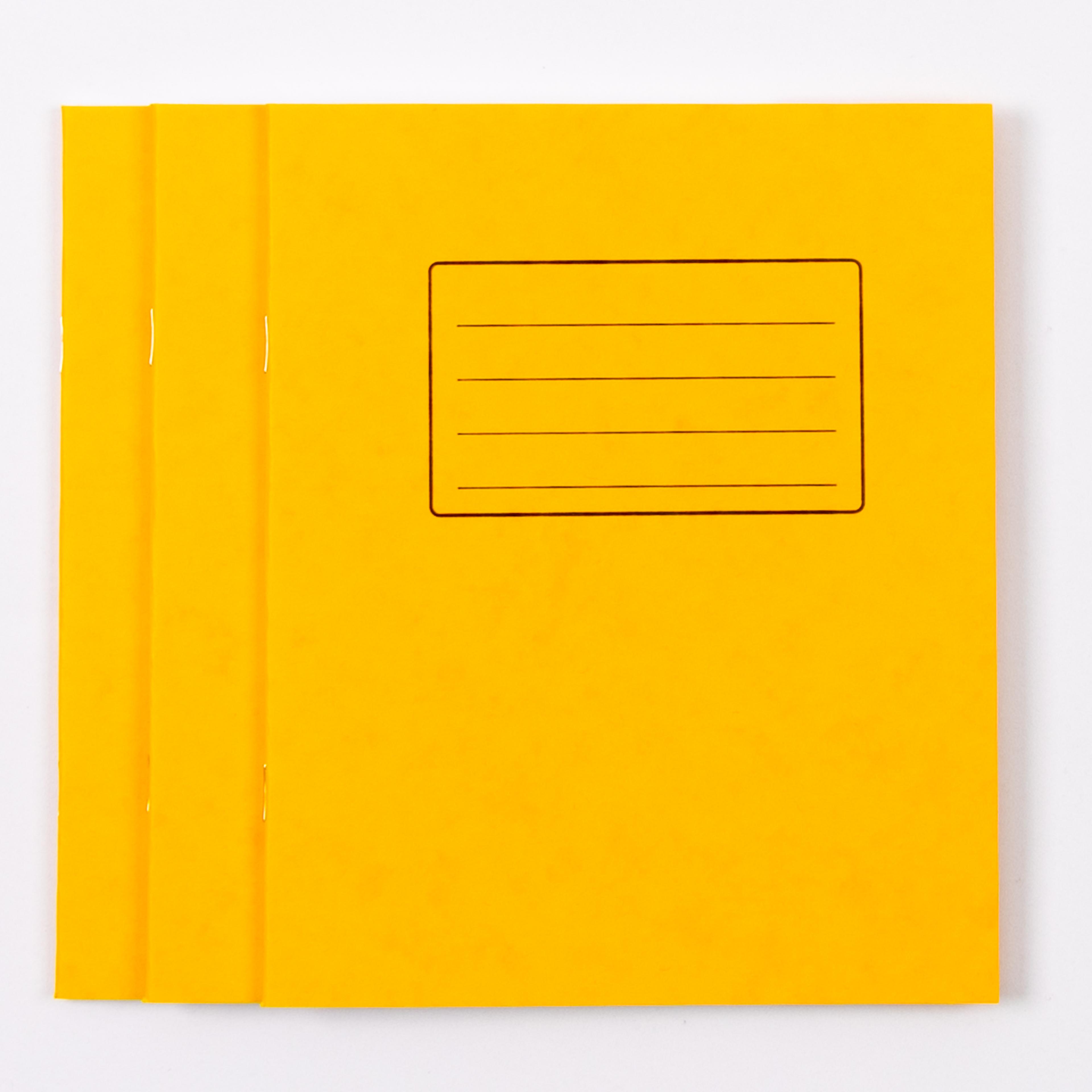 Classmates 8" x 6.5” Exercise Book 48 page, Top Half Plain/Bottom Half 15mm Ruled, Yellow - Pack of 100
