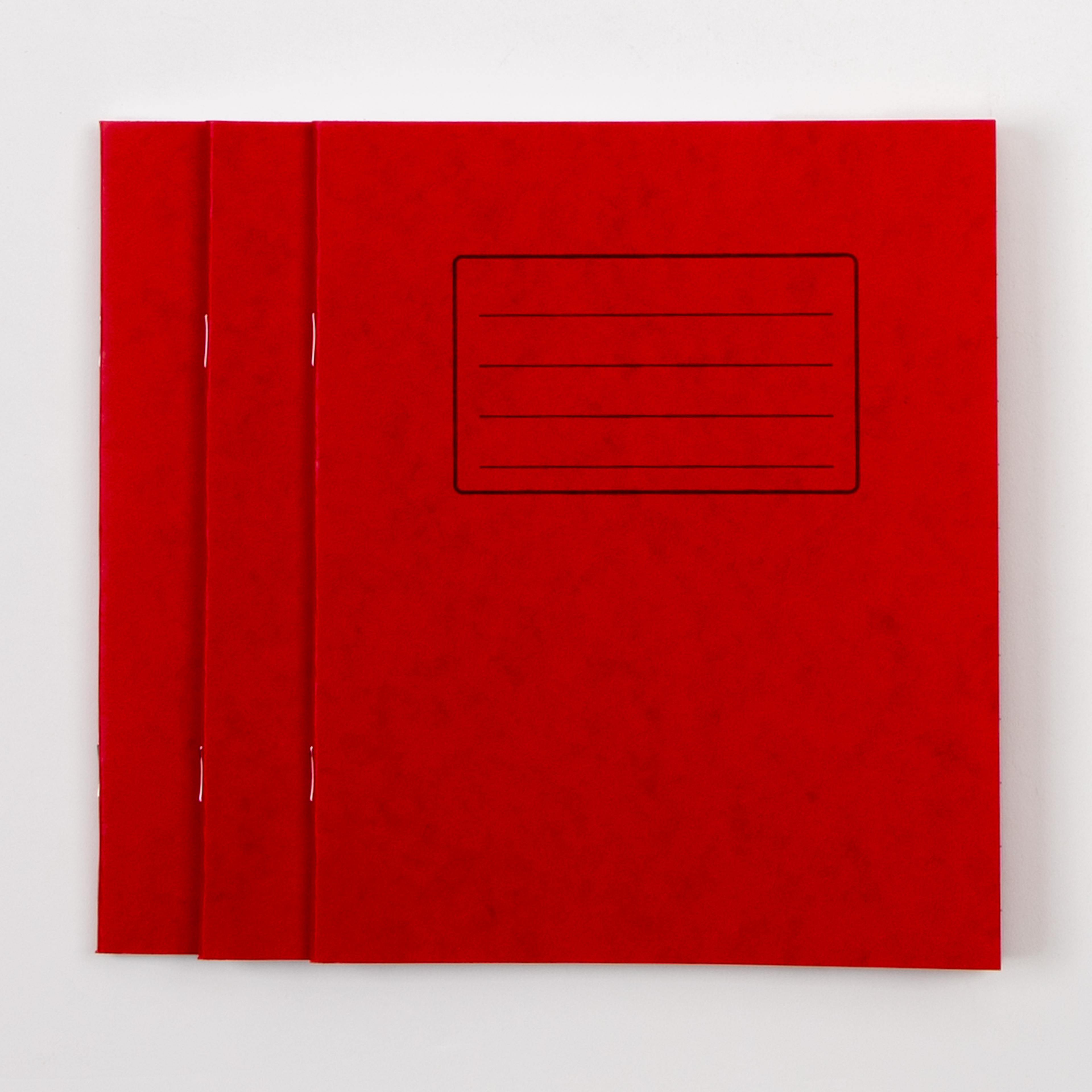 Classmates 8" x 6.5" Exercise Book 48 Page, 15mm Ruled/Plain Alternate, Red - Pack of 100
