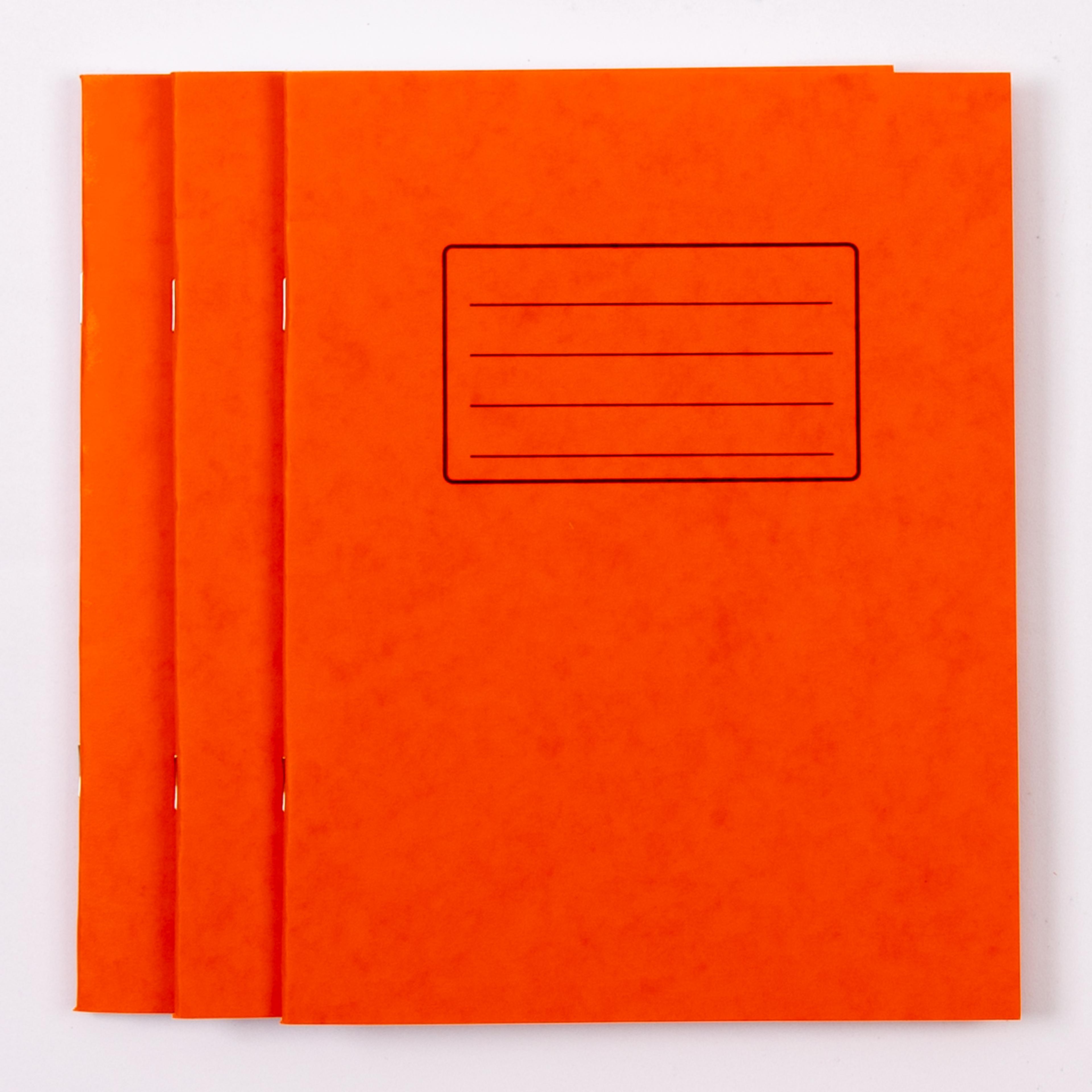 Classmates 9" x 7" Exercise Book 64 Page, 8mm Ruled With Margin, Orange - Pack of 100