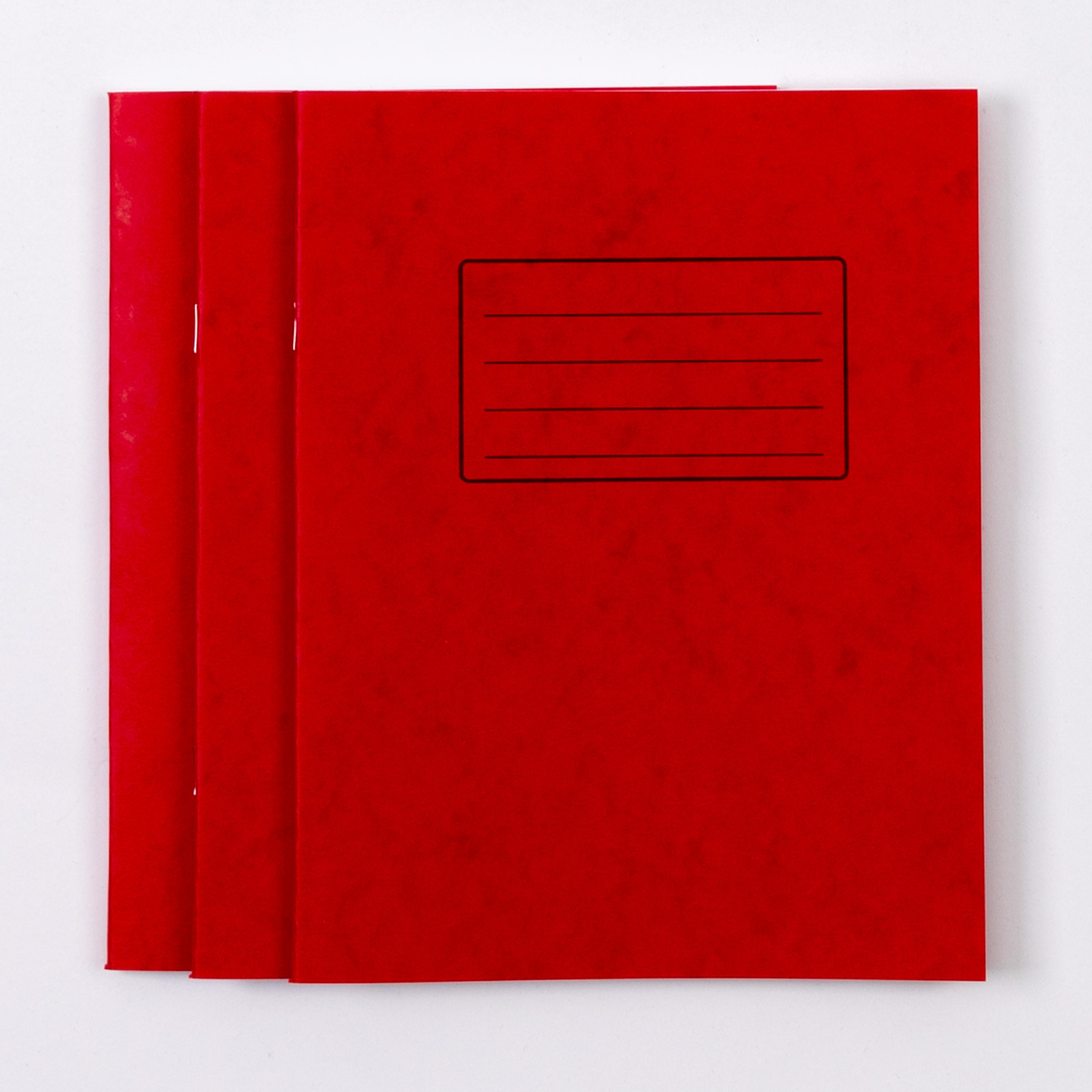 Classmates 9"x7" Exercise Book 64 Page, 8mm Ruled With Margin, Red - Pack of 100