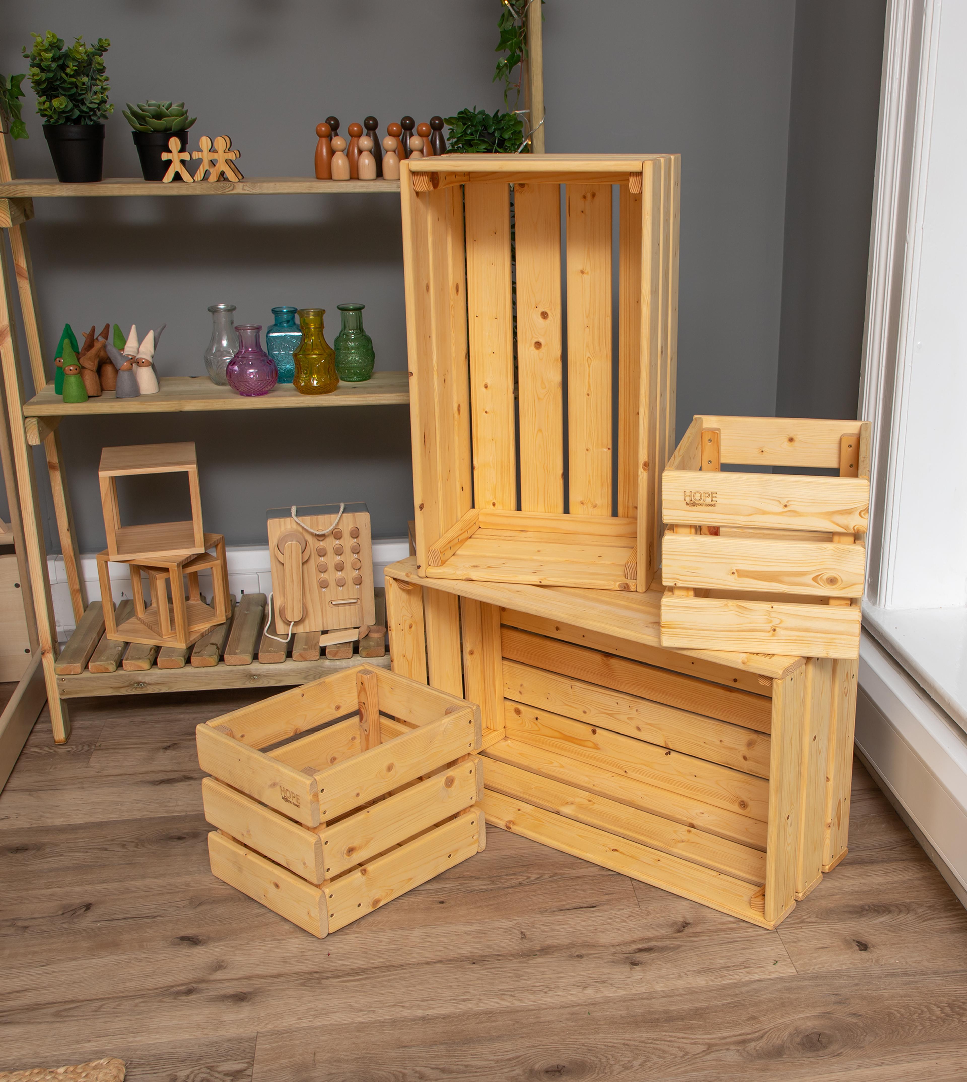 Wooden Crates from Hope Education  - Pack of 4