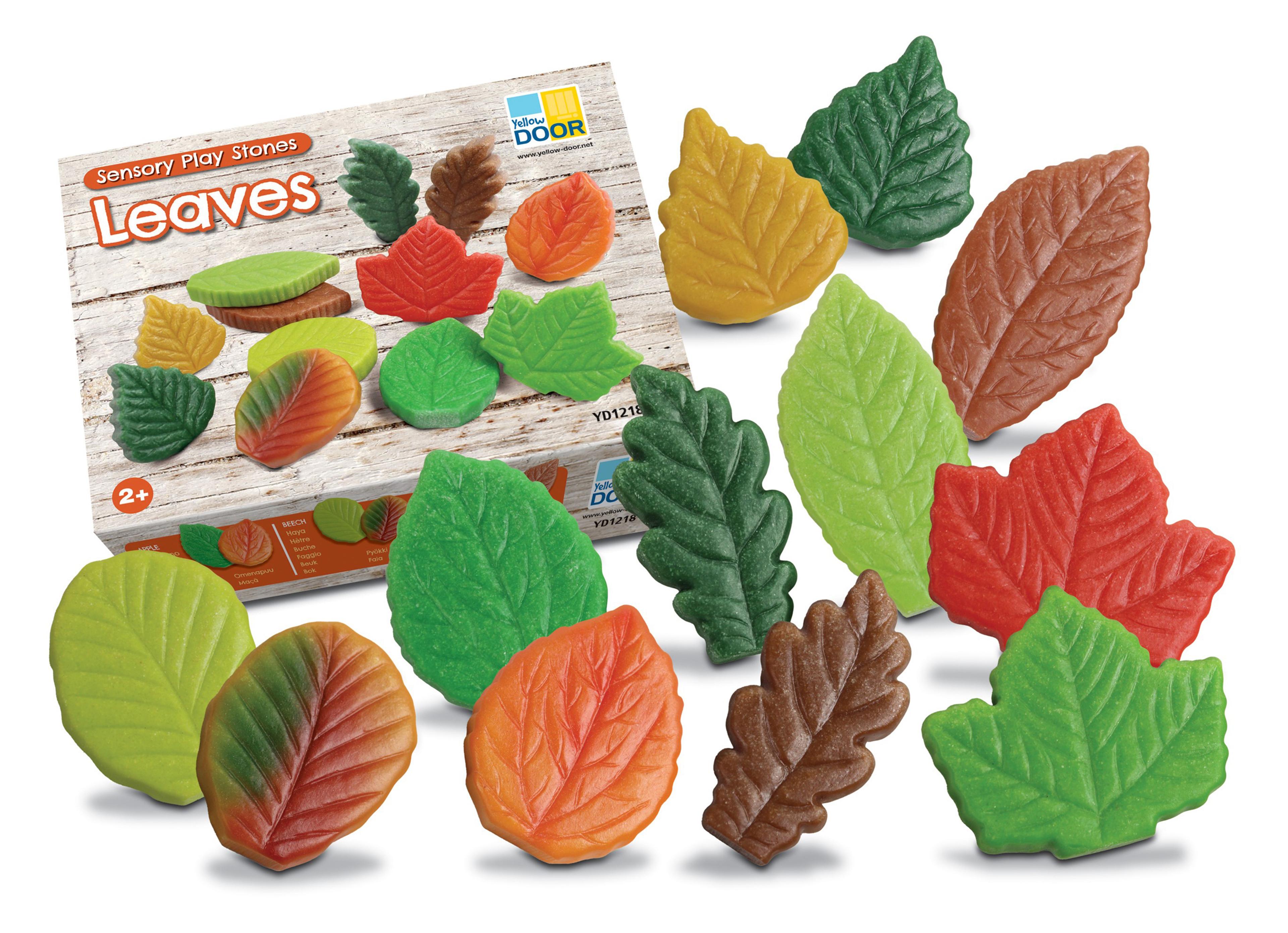 Yellow DOOR Sensory Play Stones - Leaves - Set of 12