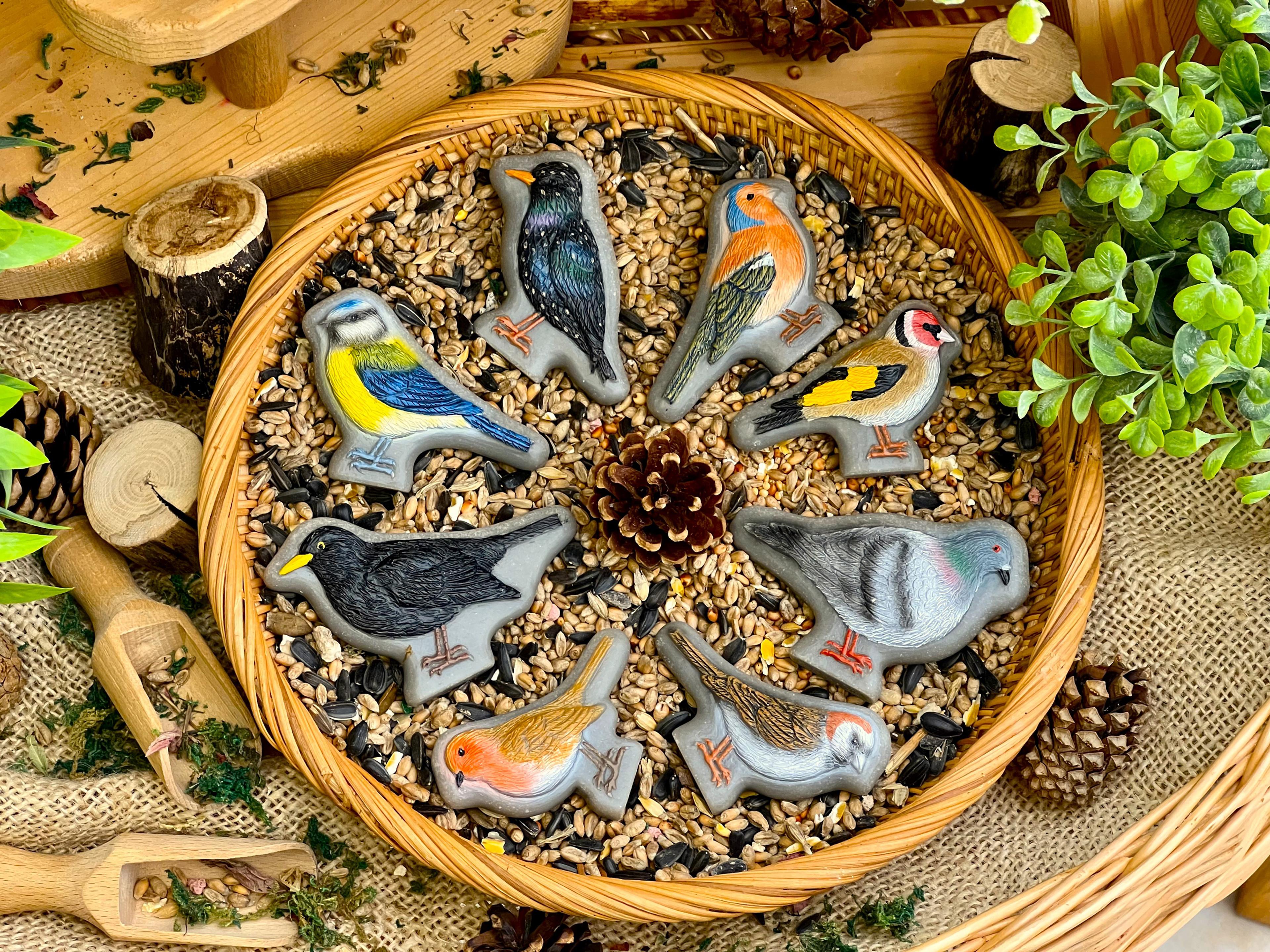 Yellow DOOR Sensory Play Stones - Birds - Pack of 8