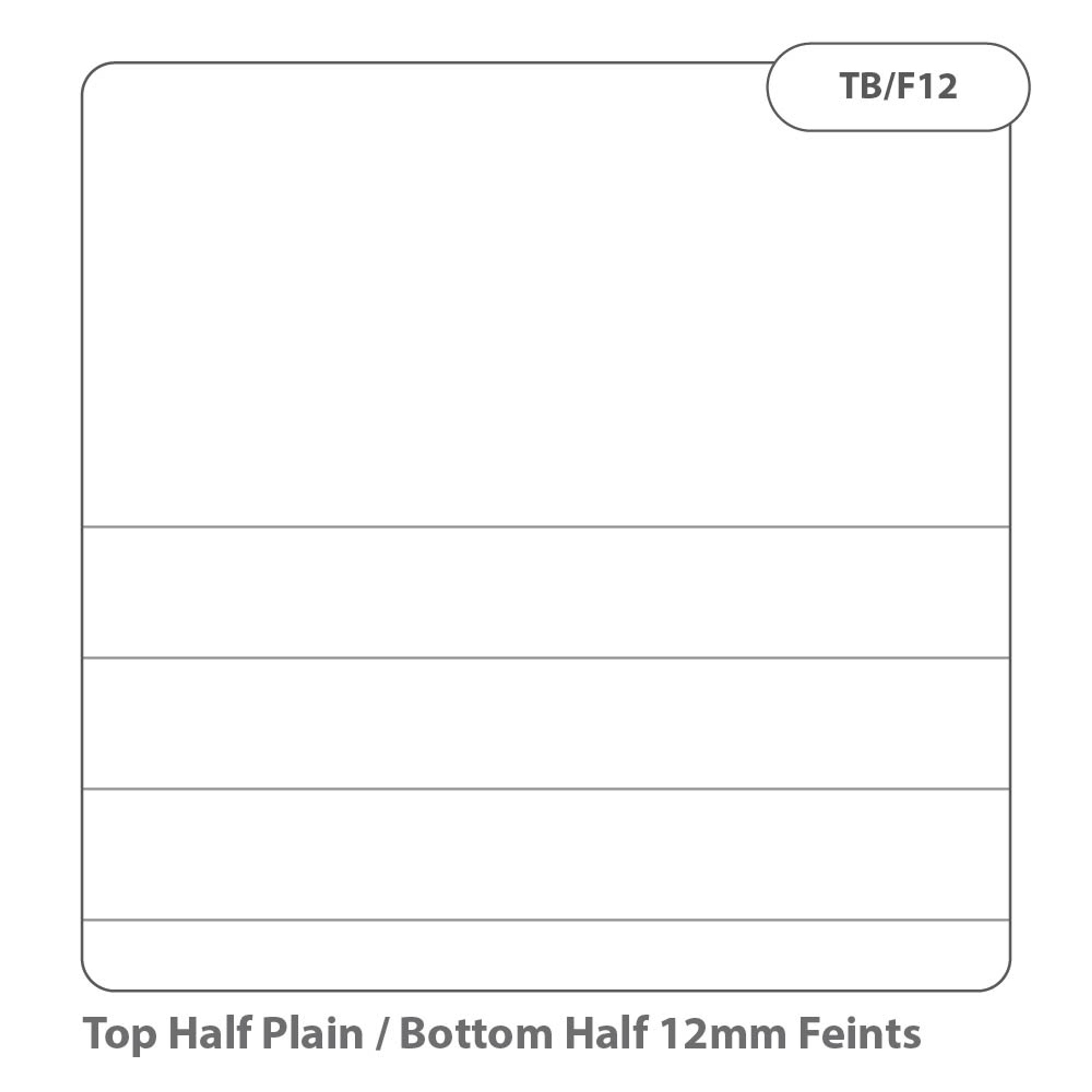 Classmates 339 x 240mm (13.3 x 9.5") Project Book 40 Page, Top Half Plain/Bottom Half 12mm Ruled, Blue - Pack of 100
