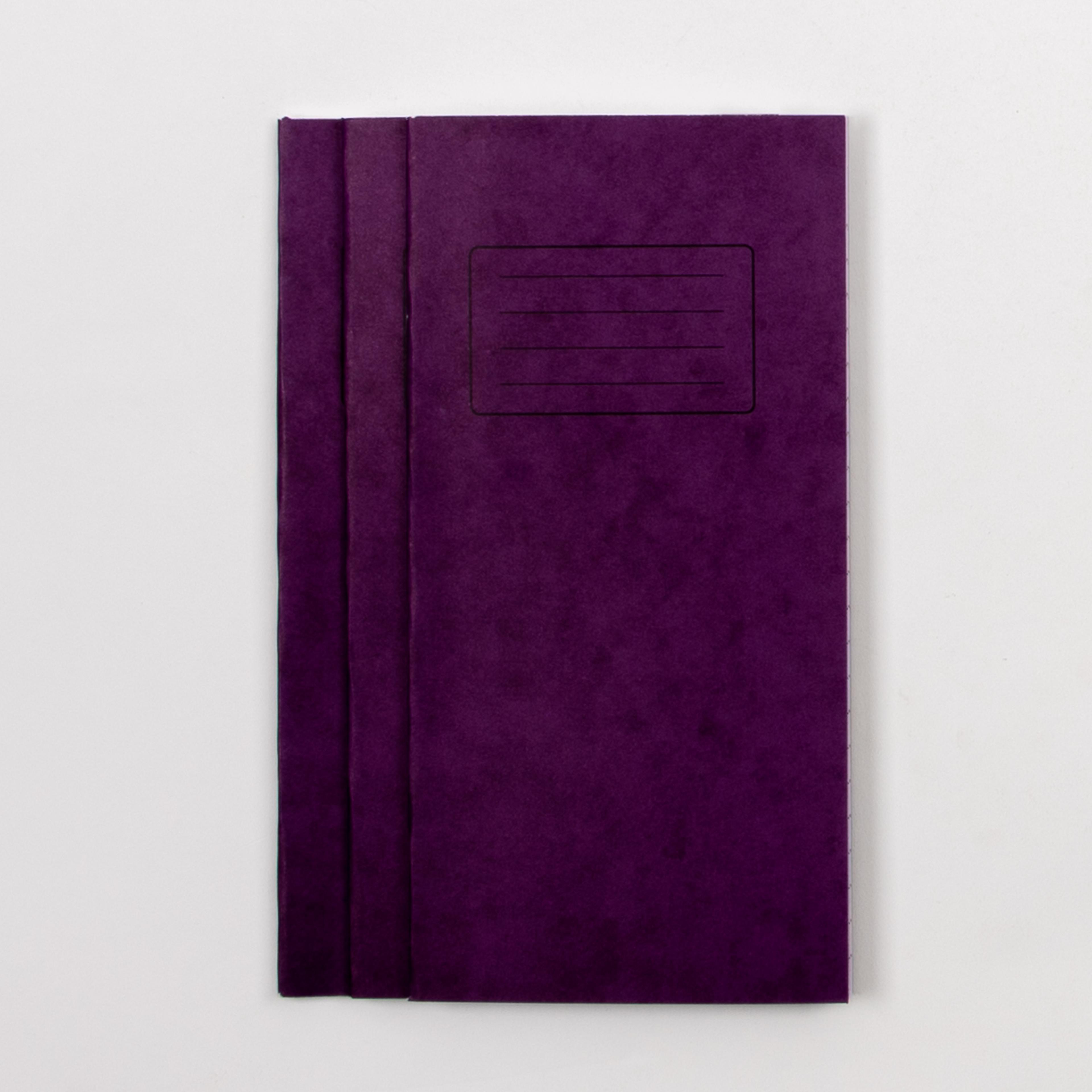 Classmates 203 x 101mm (8 x 4") Vocab Book 32 Page, 8mm Ruled With Centre Margin, Purple - Pack of 100