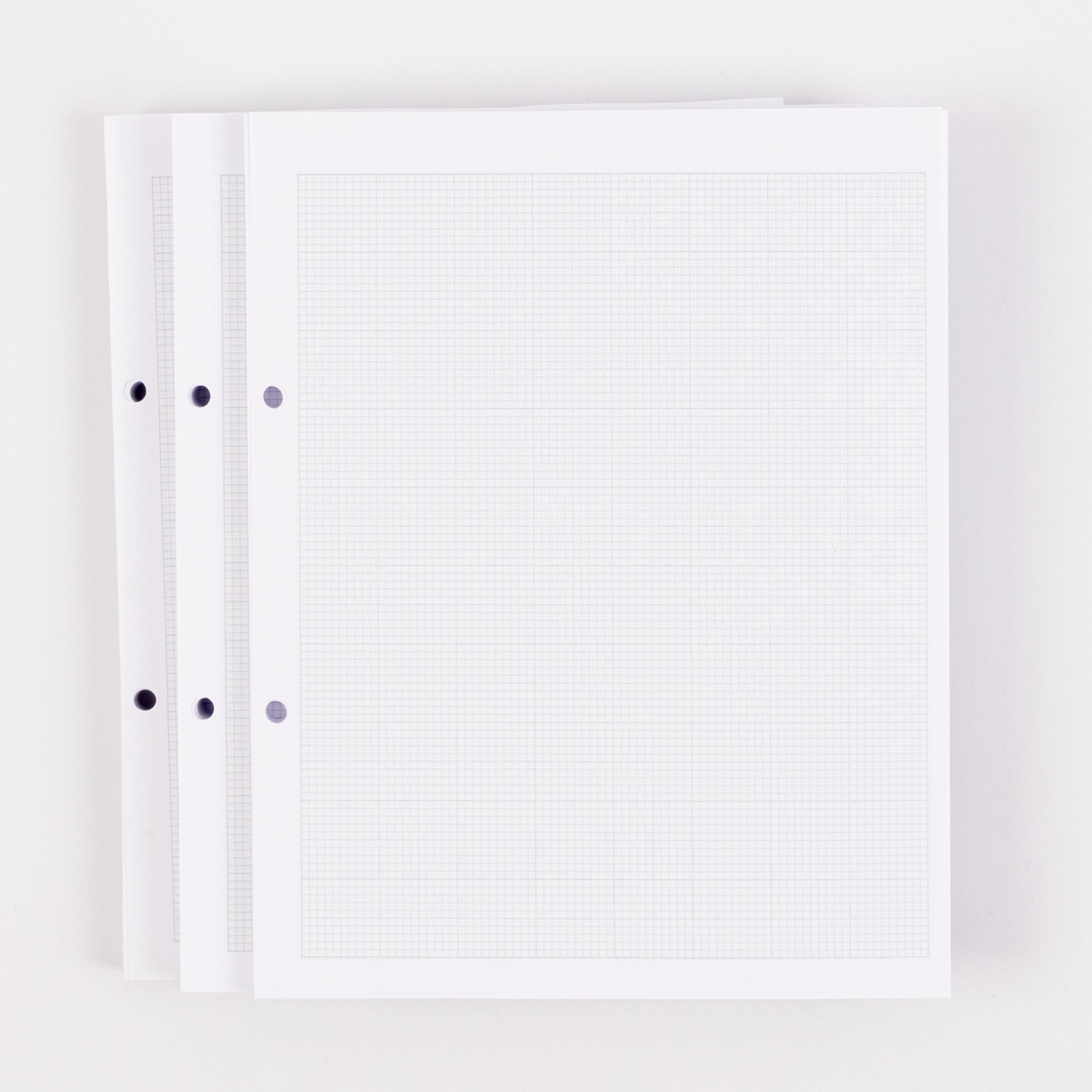 Classmates 9" x 7" Graph Paper, 2, 10 and 20mm Squared, 2 Hole Punched - 1 Ream