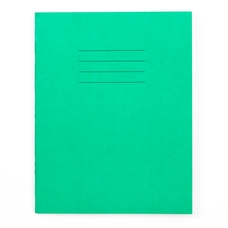 Findel Everyday 9" x 7" Exercise Book 80 Page, 8mm Ruled With Margin, Green - Pack of 100
