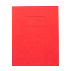 Findel Everyday 9" x 7" Exercise Book 80 Page, 8mm Ruled With Margin, Red - Pack of 100