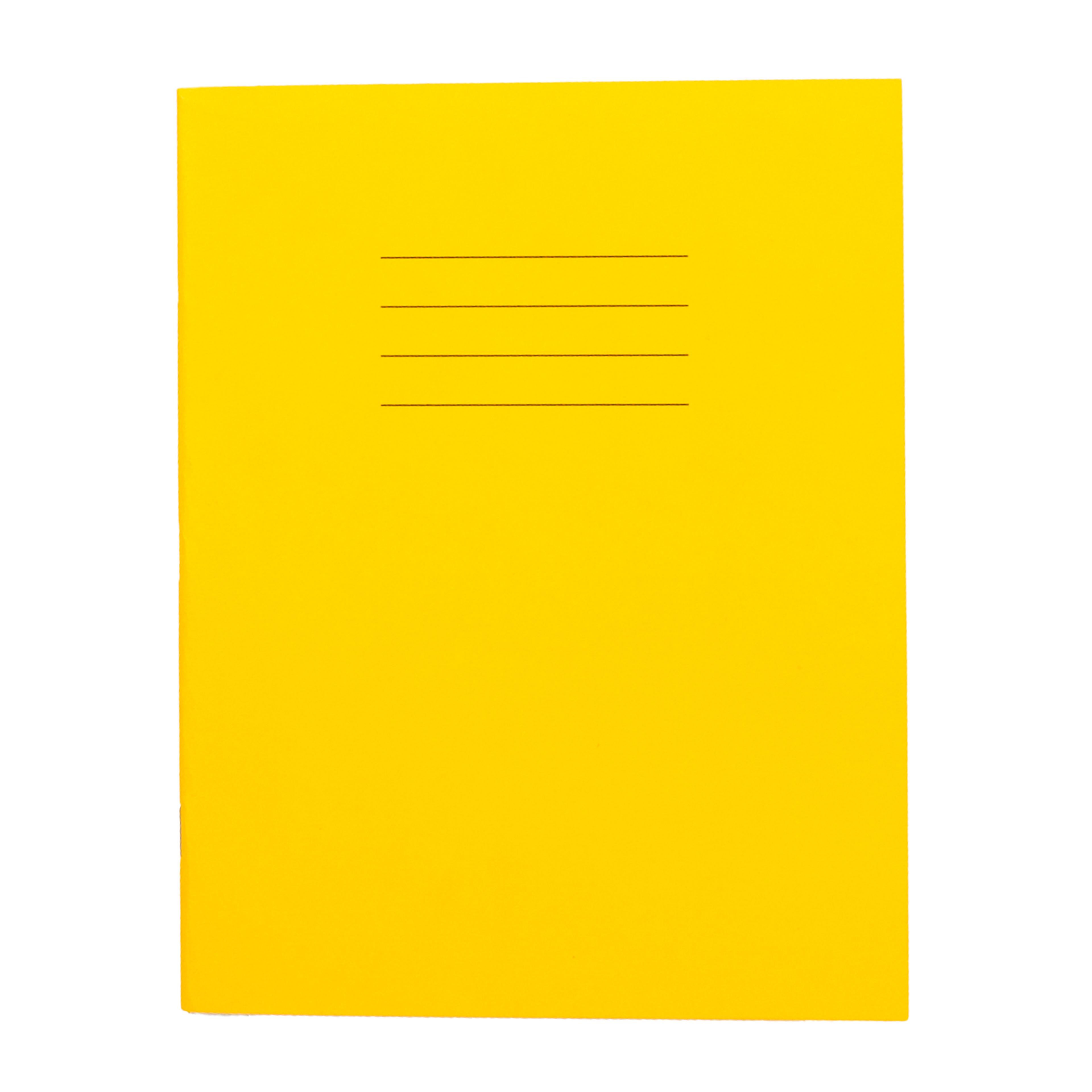 Findel Everyday 9" x 7" Exercise Book 80 Page, 8mm Ruled With Margin, Yellow - Pack of 100
