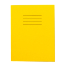 Findel Everyday 9" x 7" Exercise Book 80 Page, 8mm Ruled With Margin, Yellow - Pack of 100