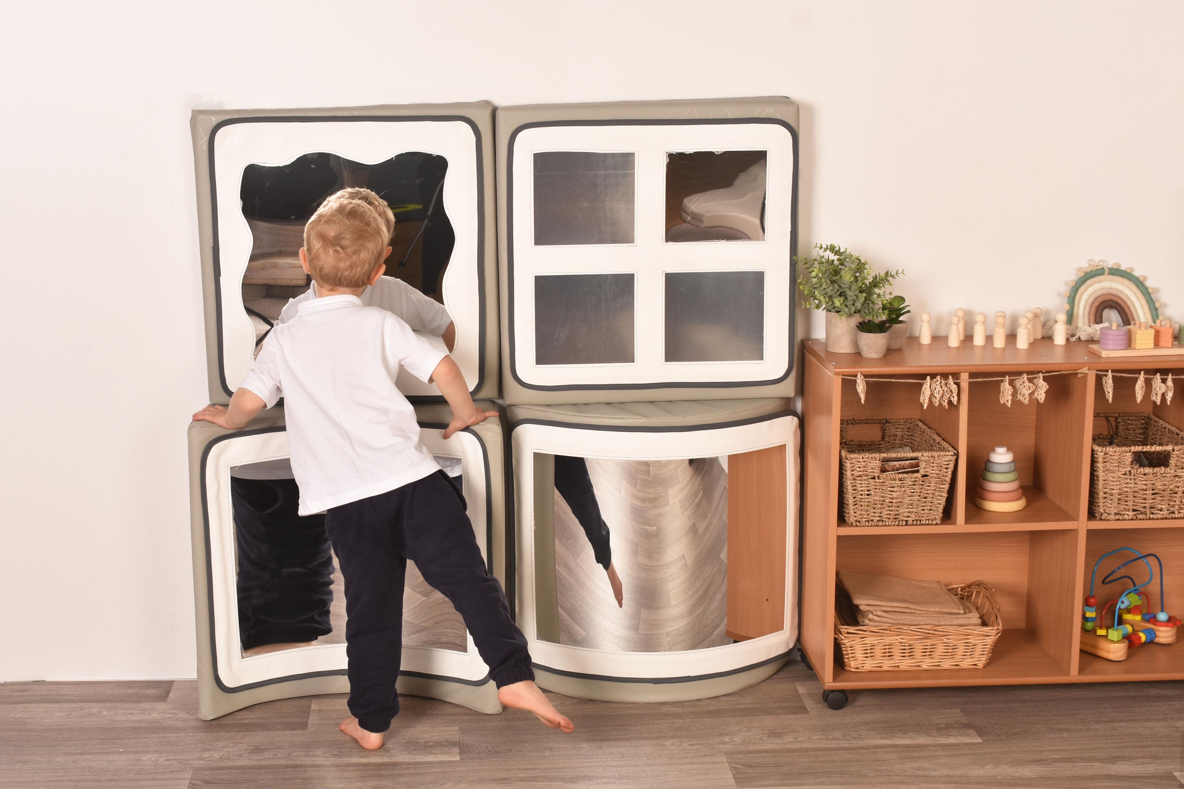 Soft Play Convex/Concave Mirror Floor and Wall Set from Hope Education  - Set of 4