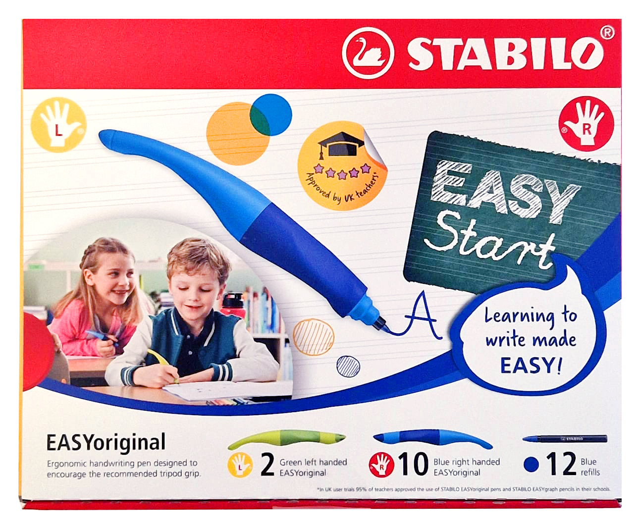 STABILO EASY original - Ergonomic Rollerball - Classpack of 12