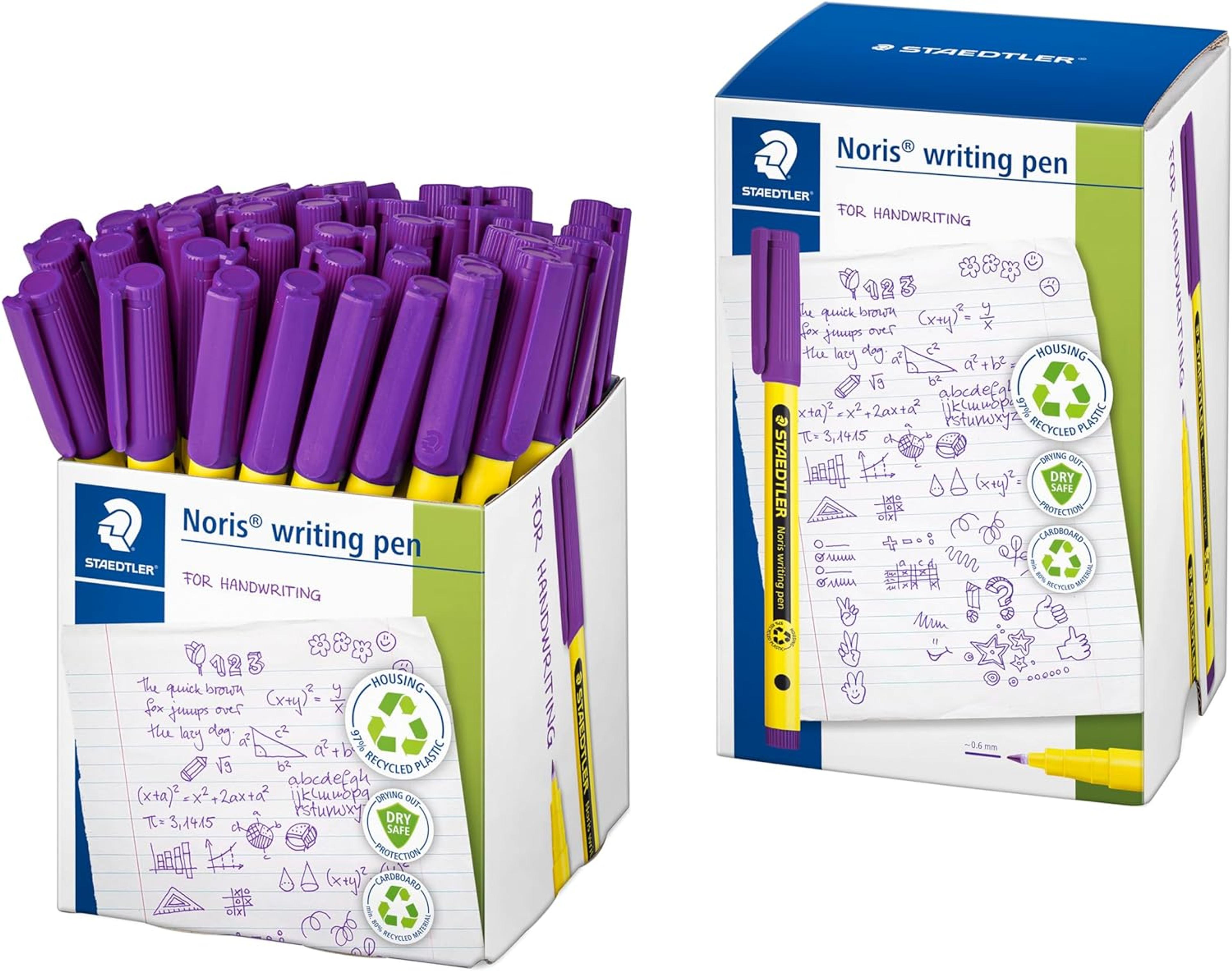 STAEDTLER Noris Handwriting Pen - Purple - Pack of 50