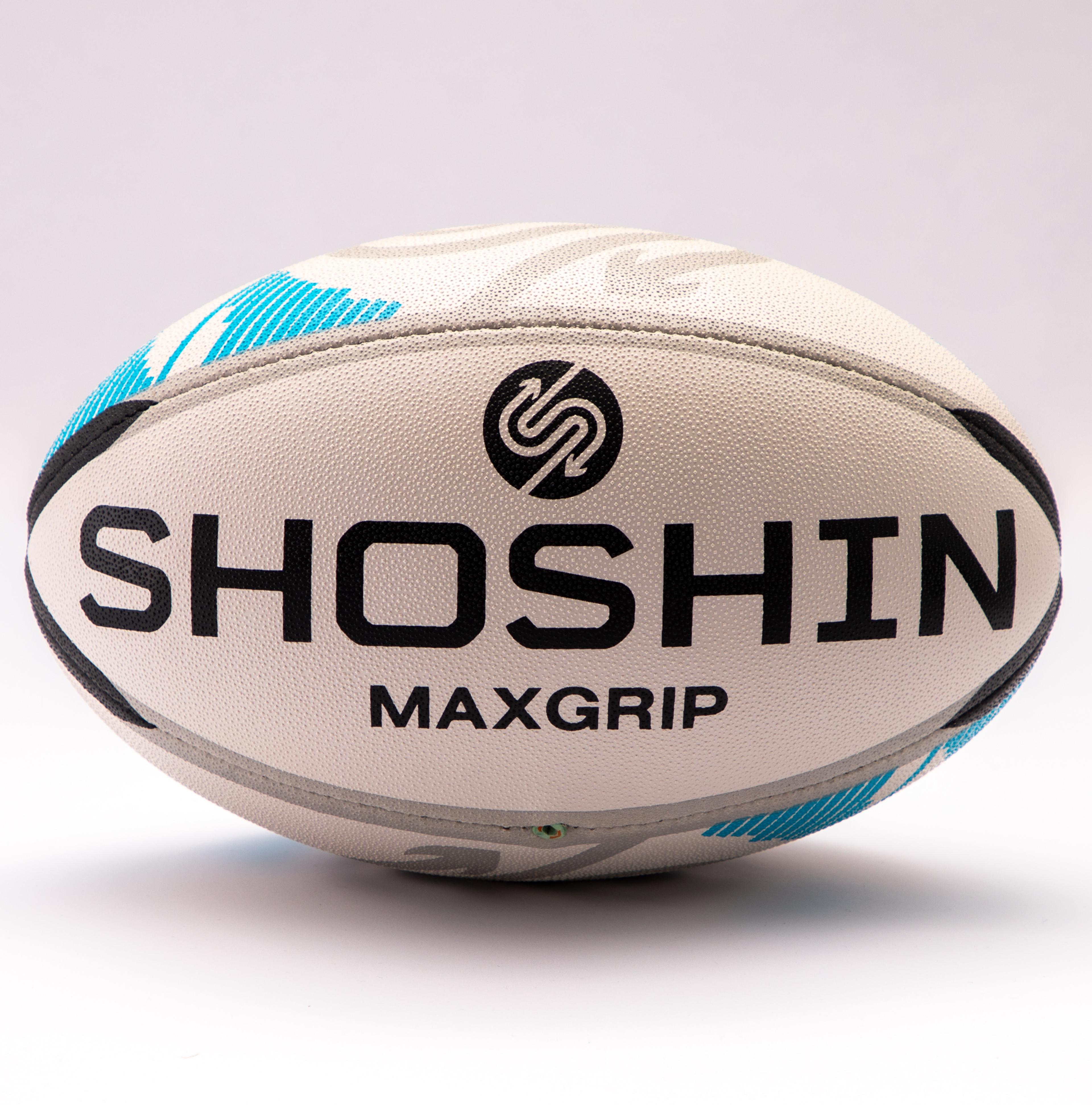 SHOSHIN Match Rugby Ball - White/Blue - Size 5