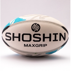 SHOSHIN Match Rugby Ball - White/Blue - Size 5
