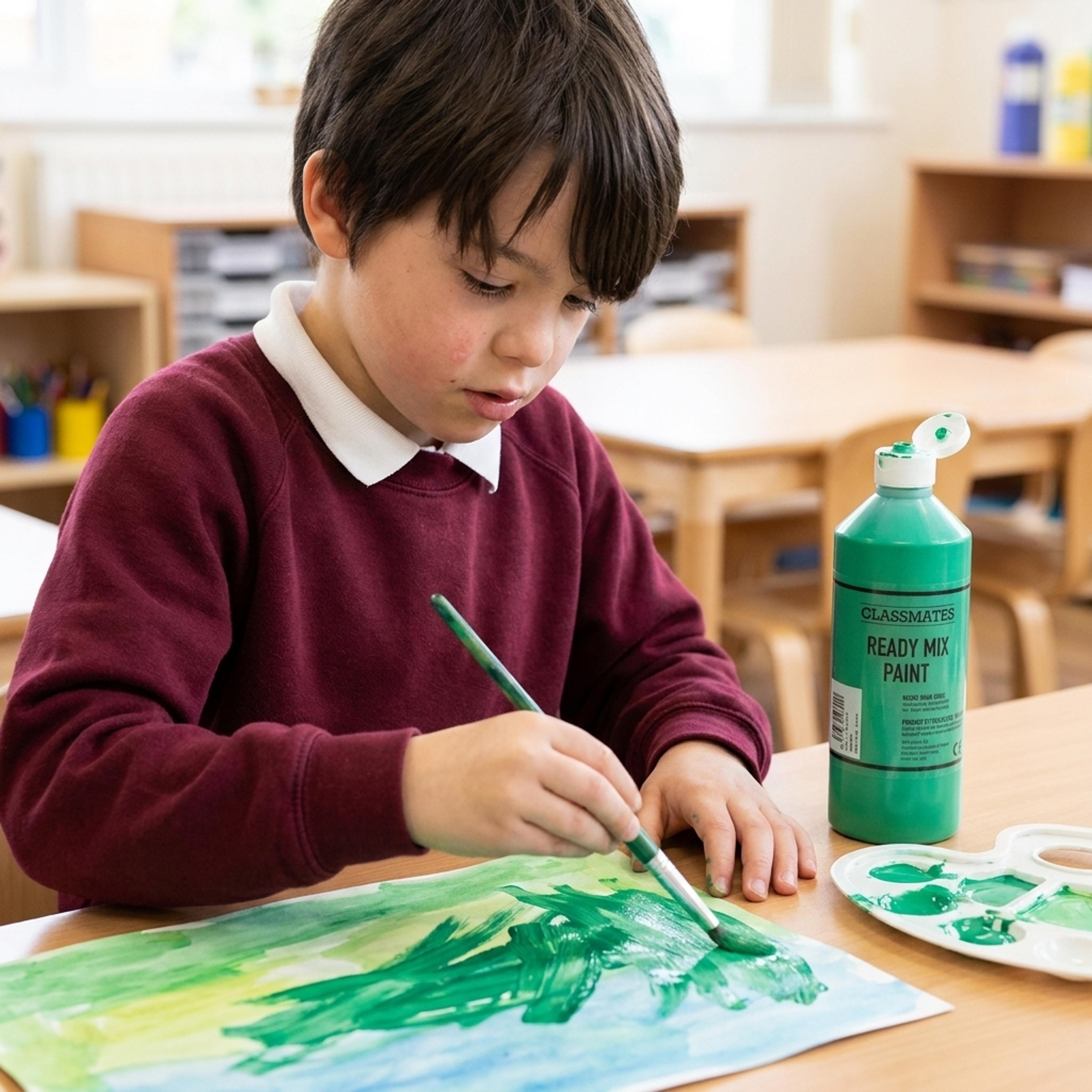 Classmates Ready Mixed Paint - Green 500ml - Pack of 6
