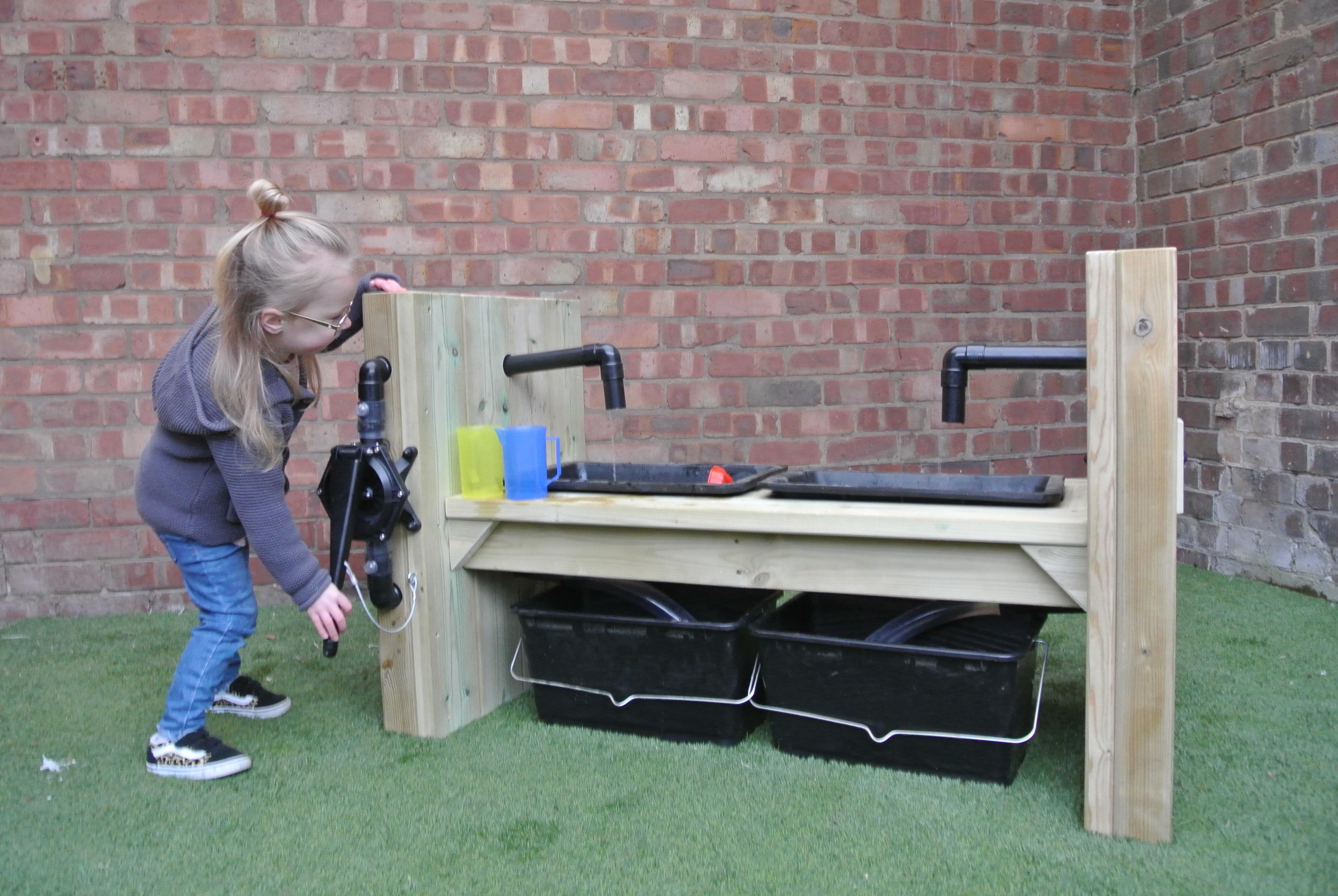 Double Wooden Sink with Pump from Hope Education
