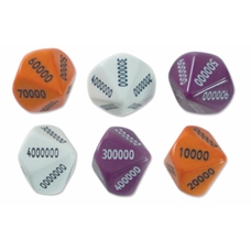 SPACERIGHT Place Value Dice - Millions - Pack of 30