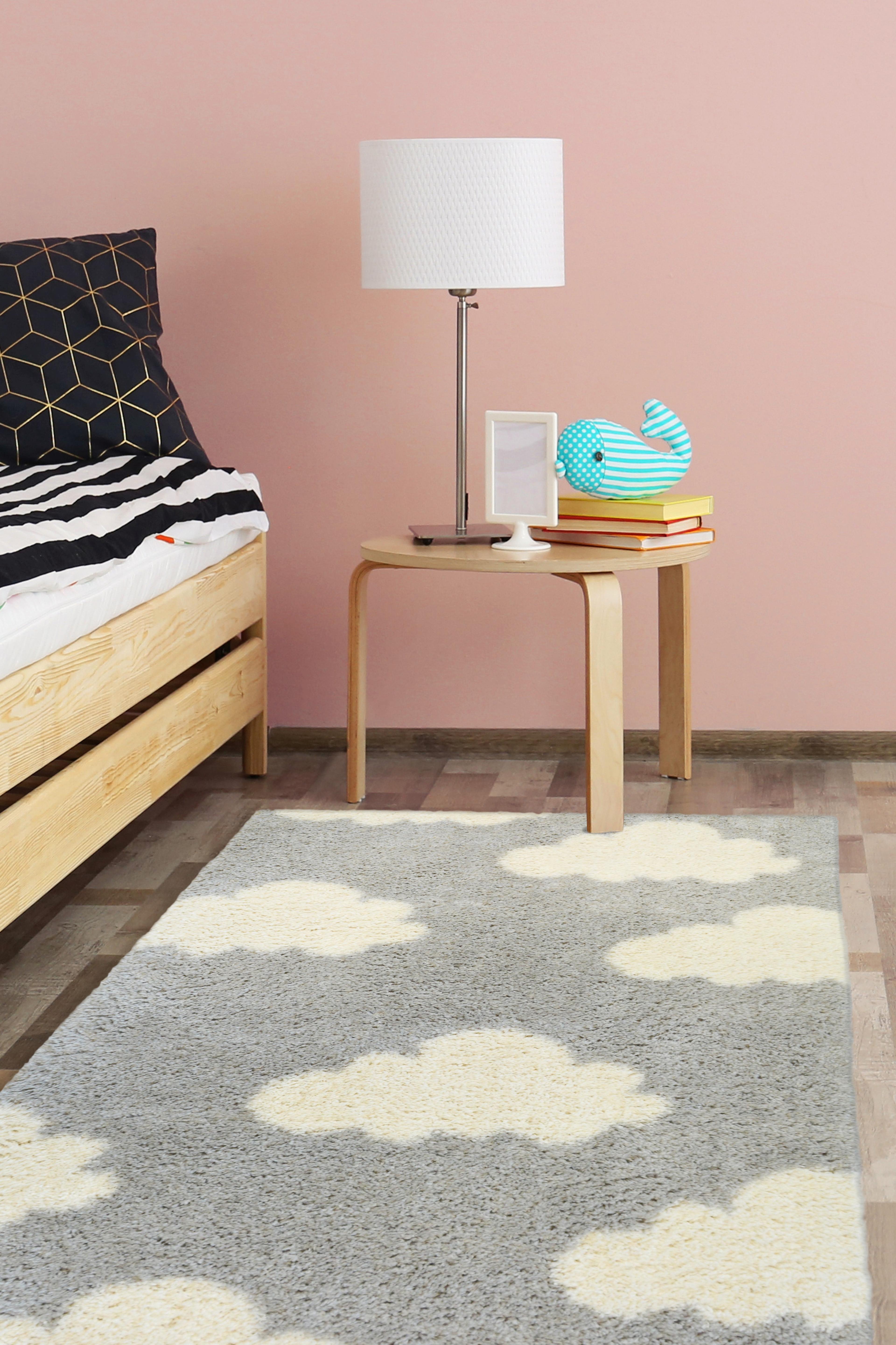 Grey Cloud Shaggy  Rug - Small