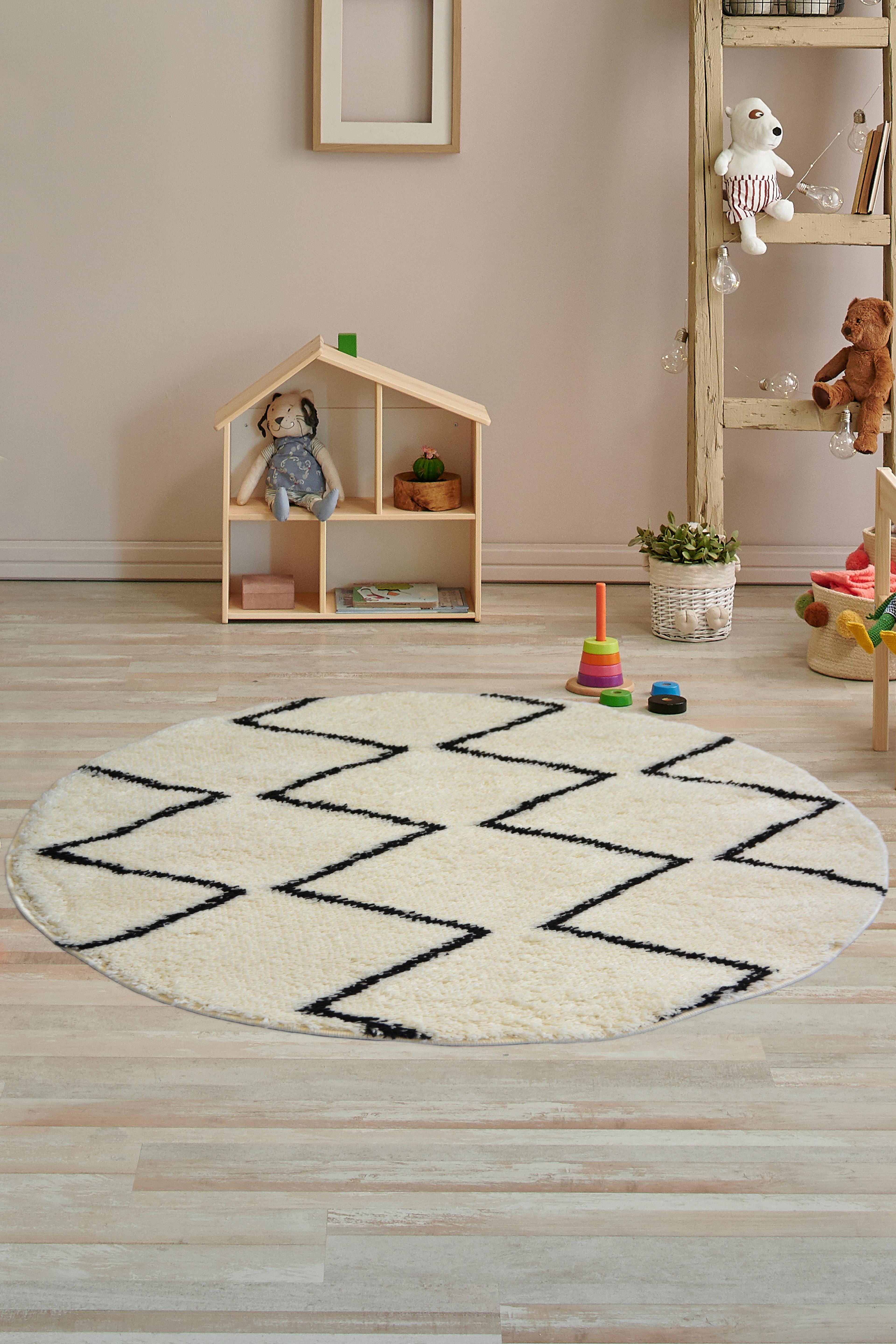 Diamond Circle Shaggy Rug - Small