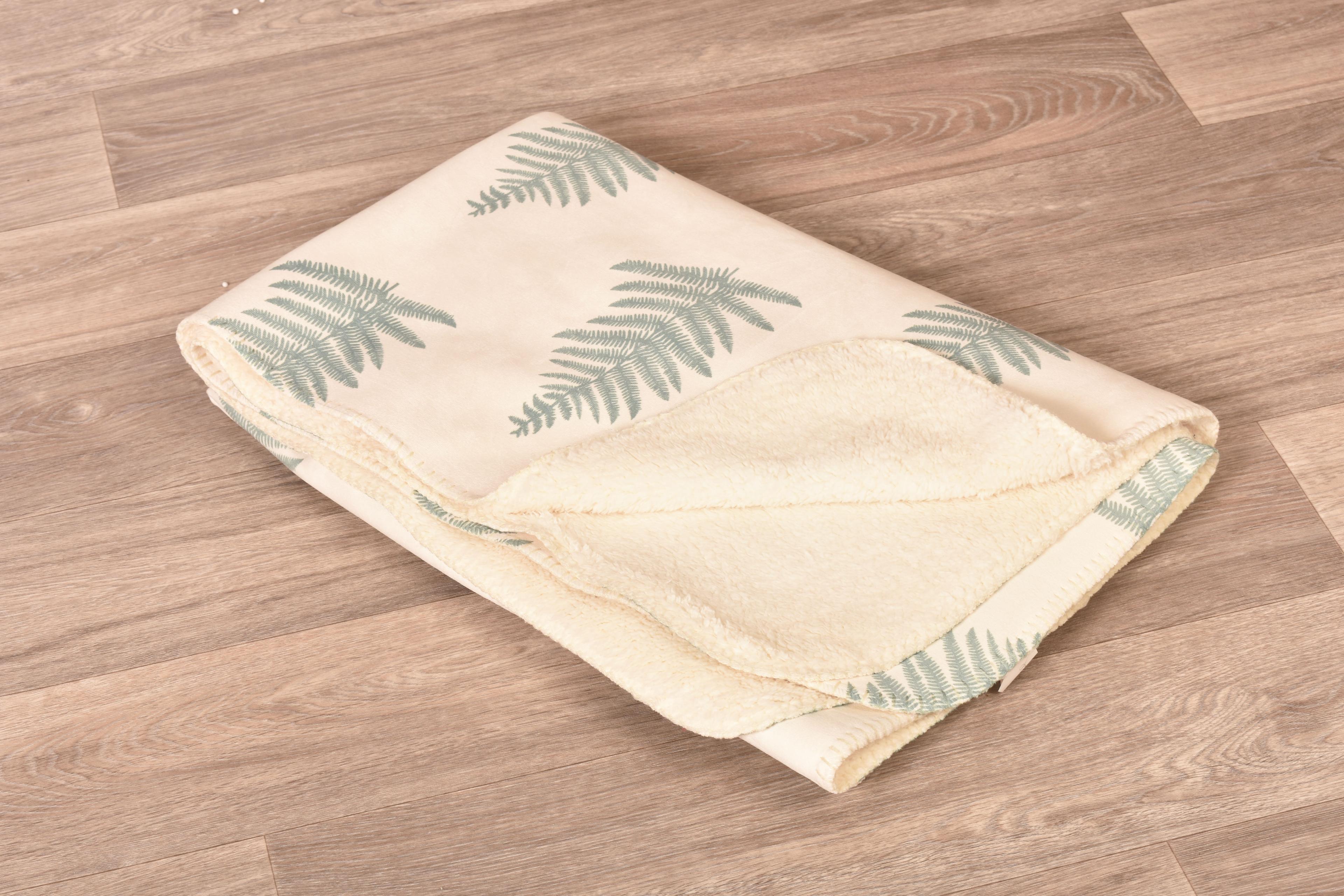 Fern Print Washable Sherpa Fleece Throw from Hope Education