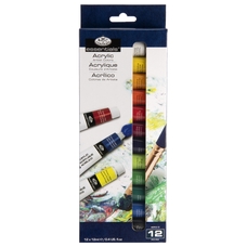 Royal & Langnickel Acrylic Paint Set - Pack of 12 with 2 Brushes