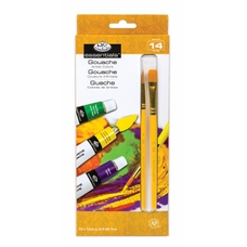 Royal & Langnickel Gouache Paint Set - Pack of 12 with 2 Brushes