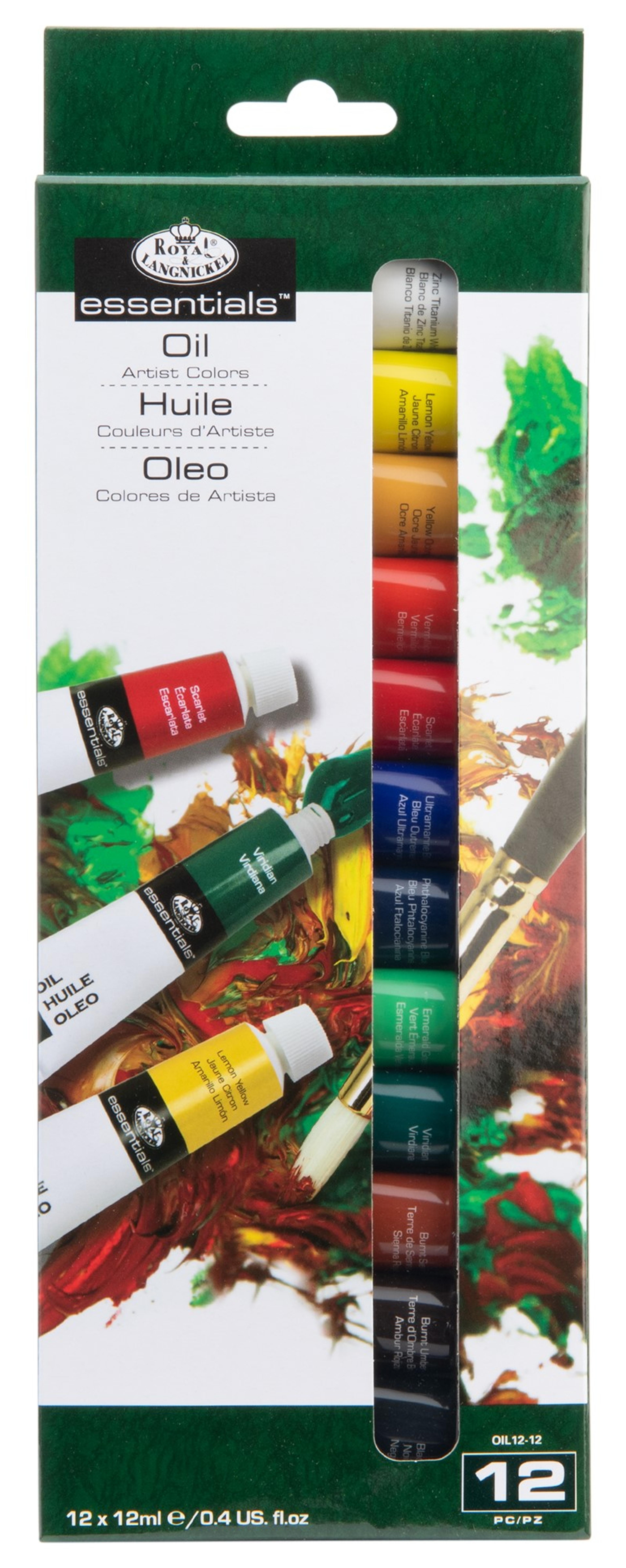 Royal & Langnickel Oil Paint Set - Pack of 12 with 2 Brushes
