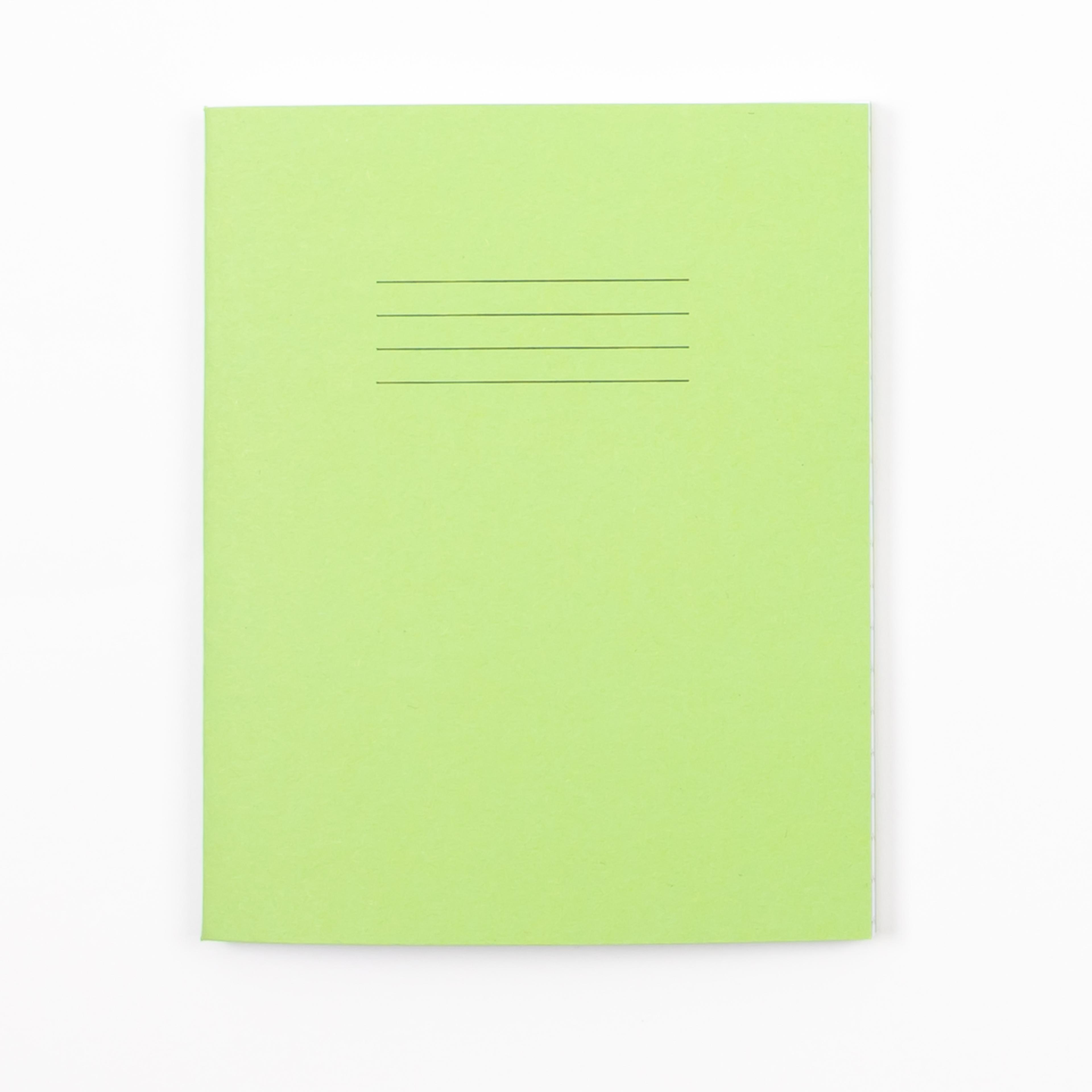 RHINO 8" x 6.5" Exercise Book 80 Page, 10mm Squared, Green - Pack of 100