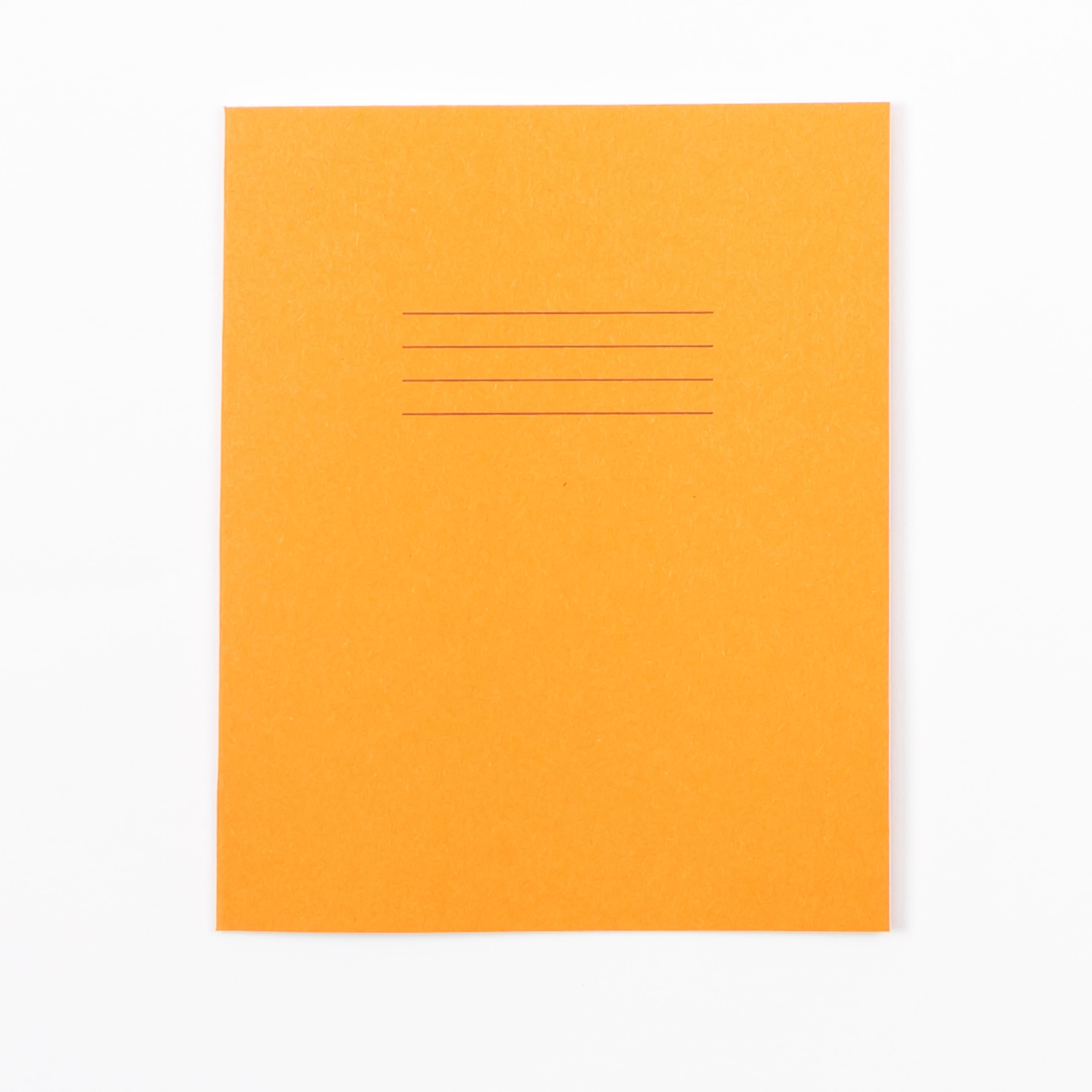 RHINO 8" x 6.5" Exercise Book 32 Page, Top Half Plain/Bottom Half 12mm Ruled, Orange - Pack of 100