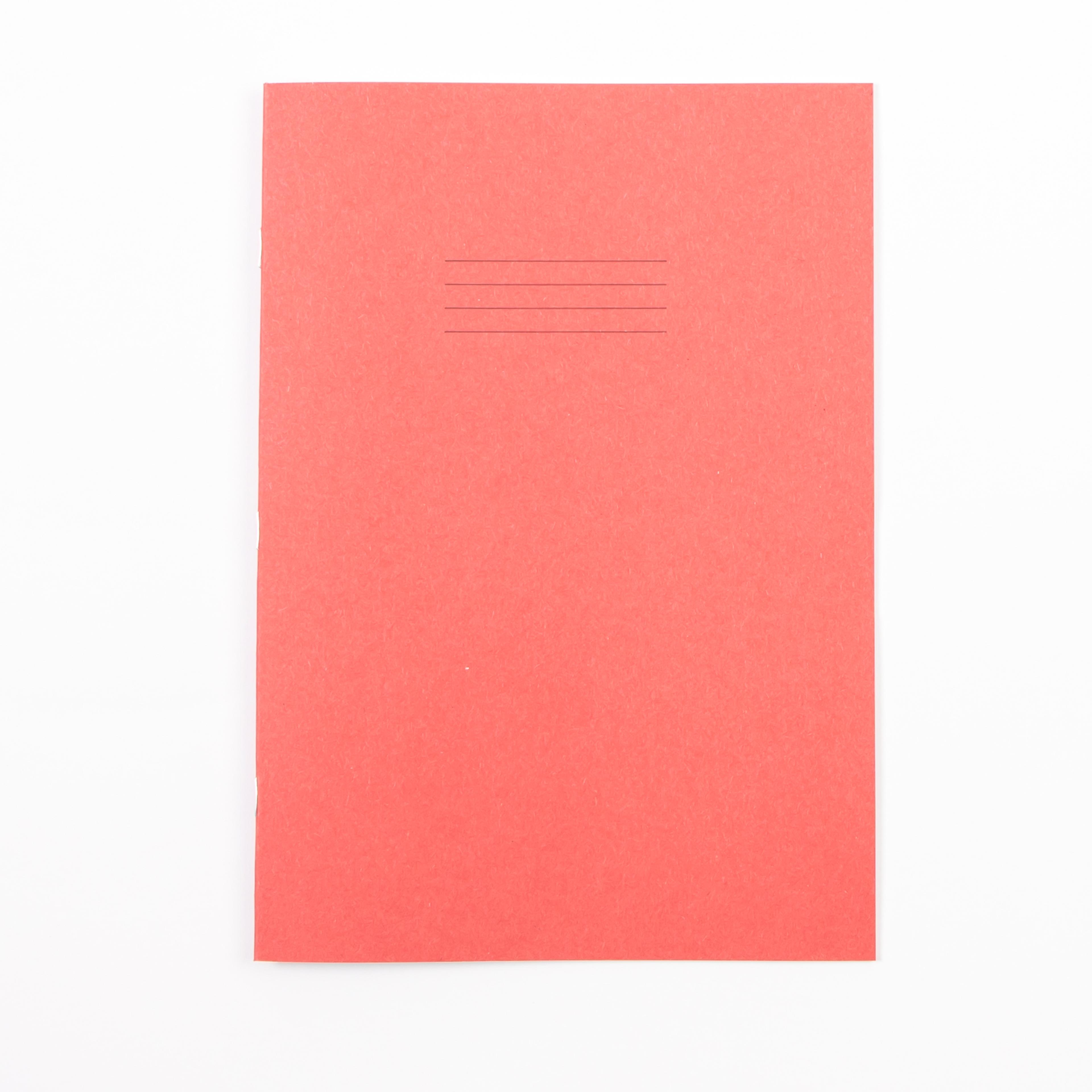 RHINO A4 Exercise Books 32 Page, 15mm Ruled/Plain Alternate, Red - Pack of 100