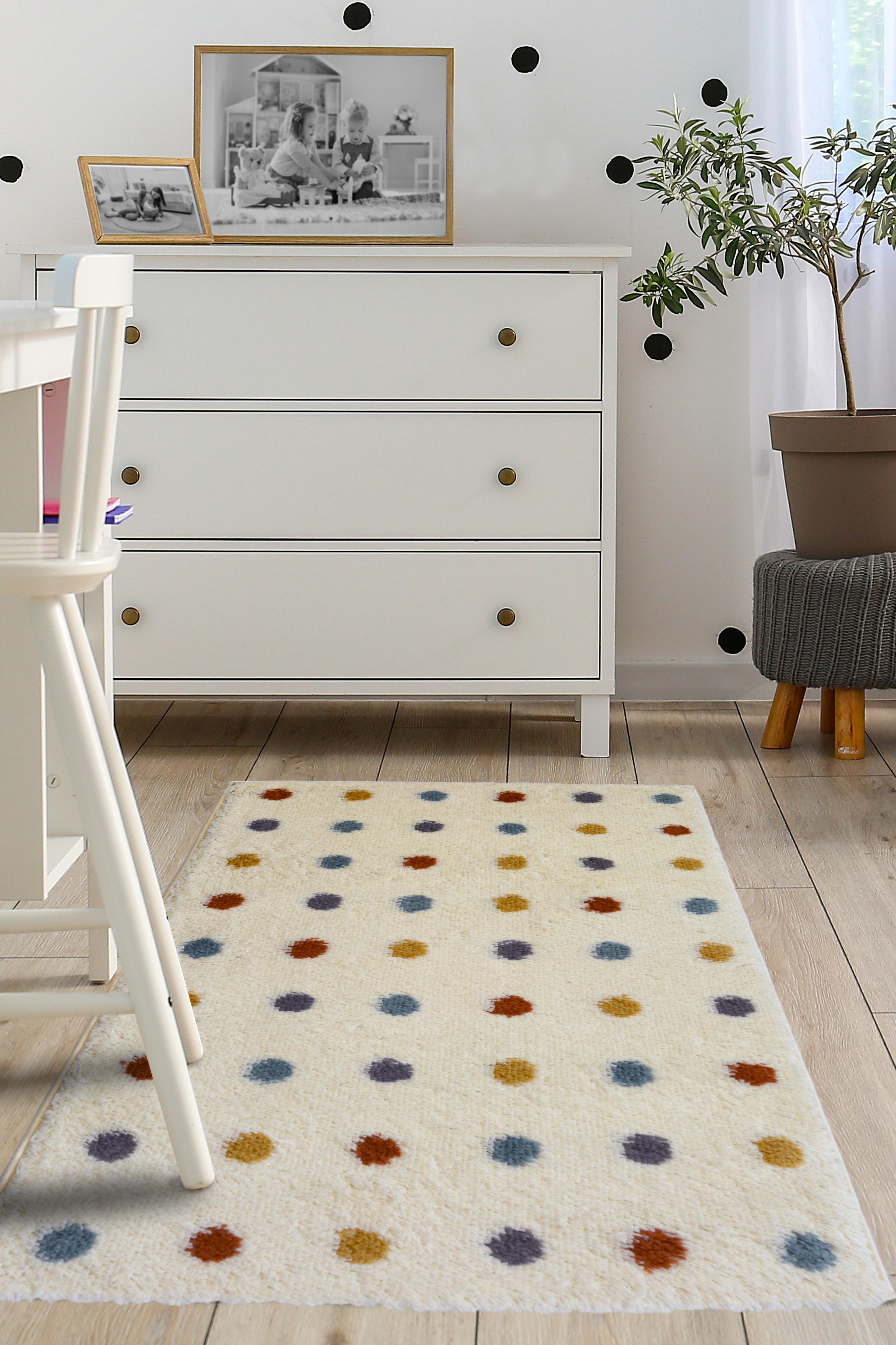 Multi-Colour Spotty Rug 120x80cm 