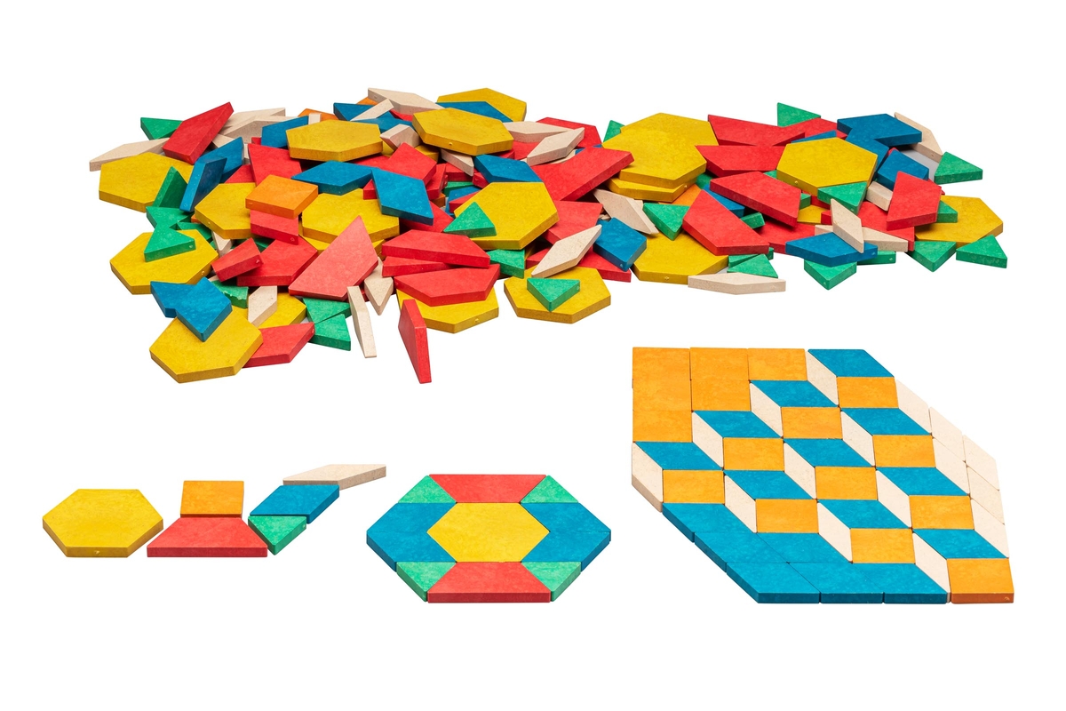 Pattern Blocks 250 Pieces – RE-Wood | CP00057240 | Findel International