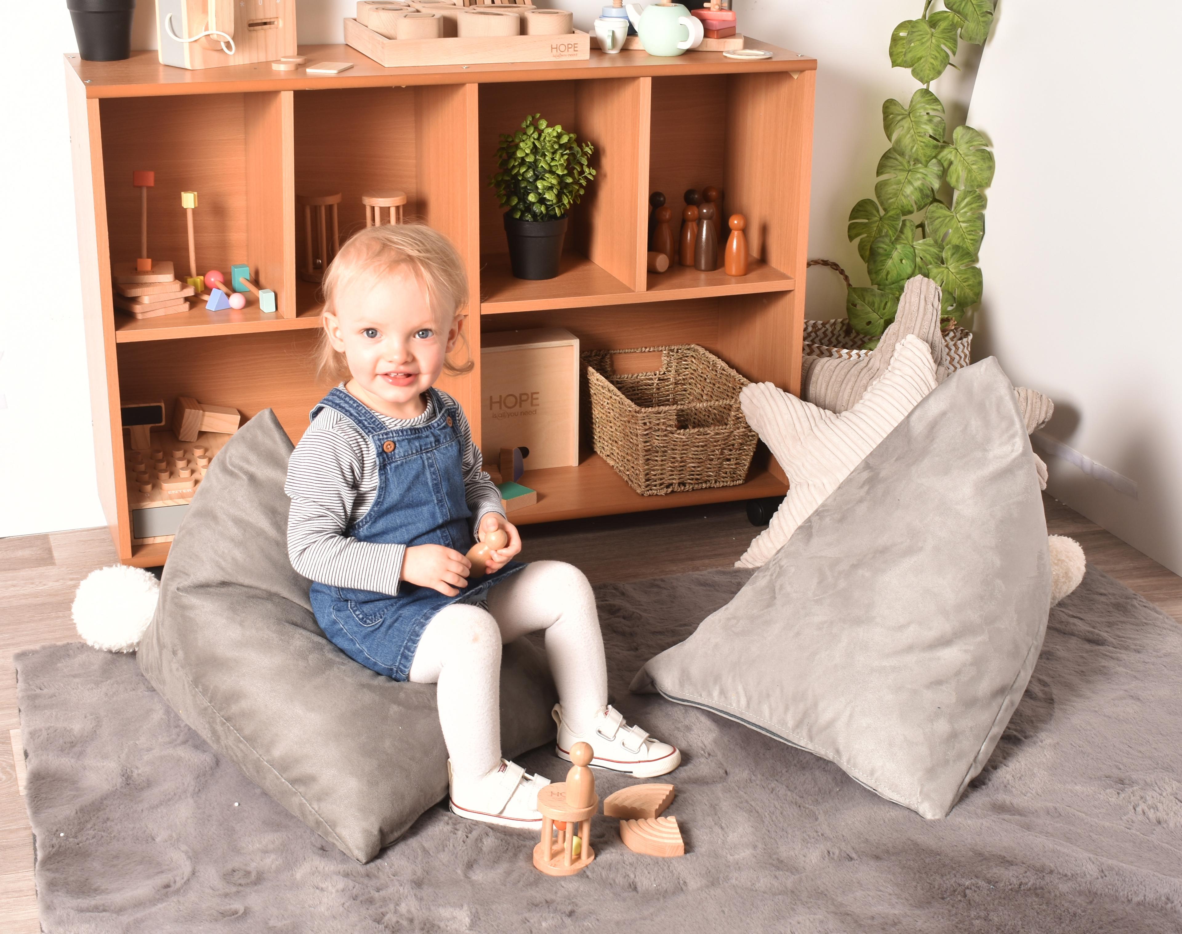 Set of 2 Bunny Tail Nursery Bean Bags - Grey from Hope Education 