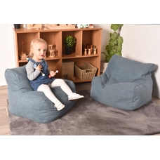 Set of 2 Chenille Shaped Bean Bag Chair from Hope Education - Blue 