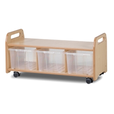 Millhouse Mobile Low Level Unit with 3 Clear Tubs