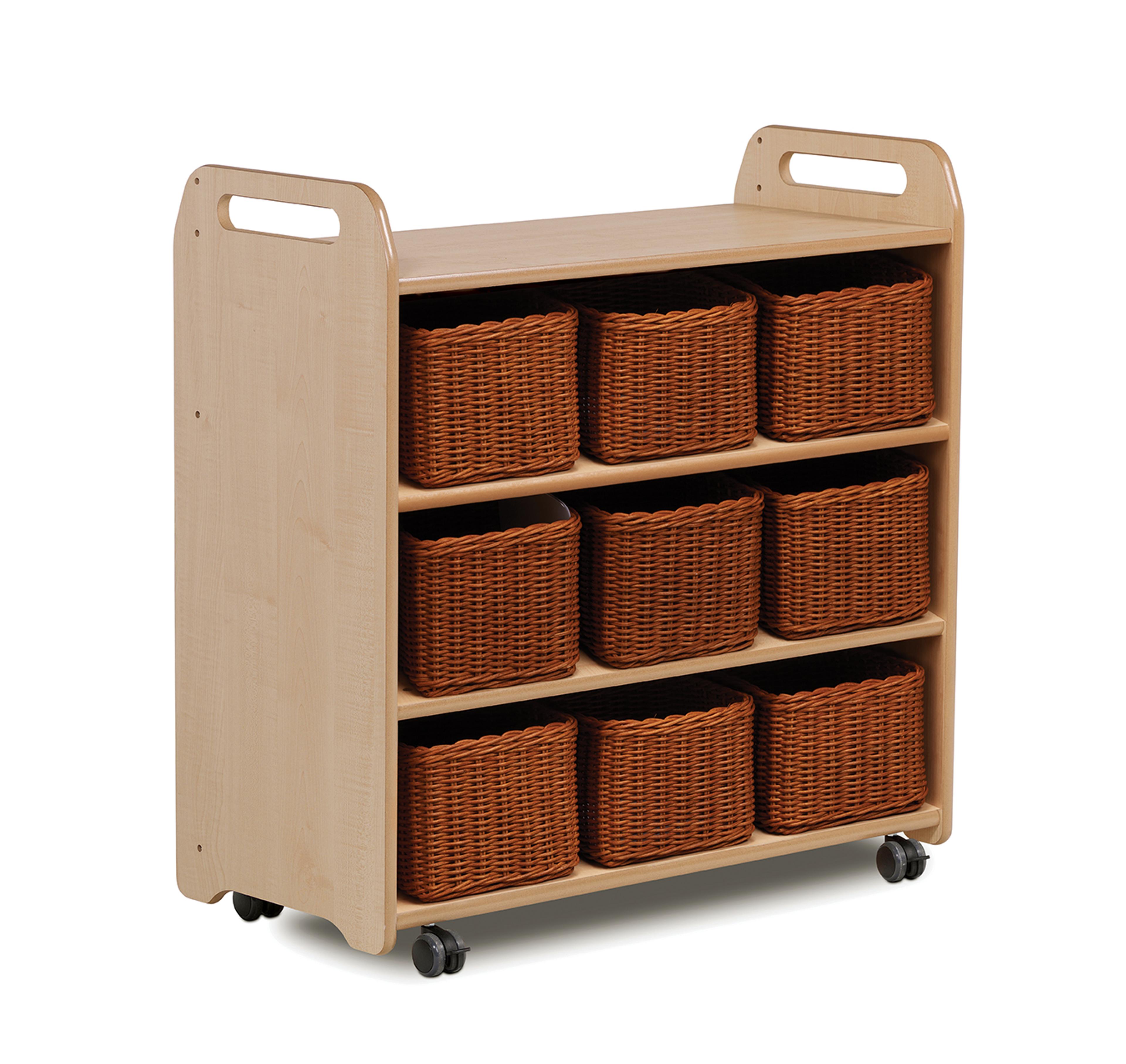 Millhouse Mobile Shelf with Mirror Back and 9 Baskets