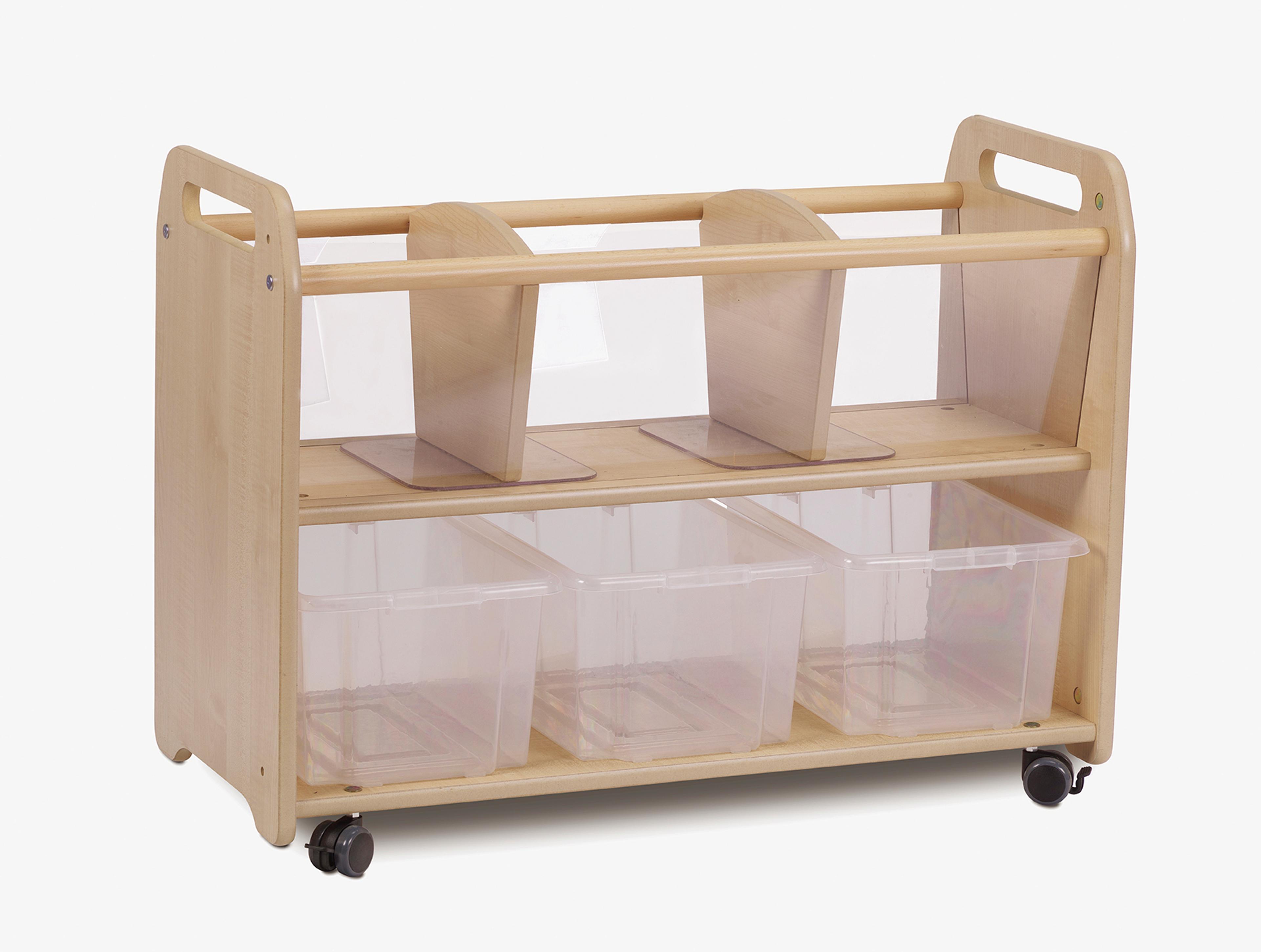 Millhouse Mobile Clear View Storage Unit with 3 Clear Tubs