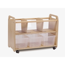 Millhouse Mobile Clear View Storage Unit with 3 Clear Tubs
