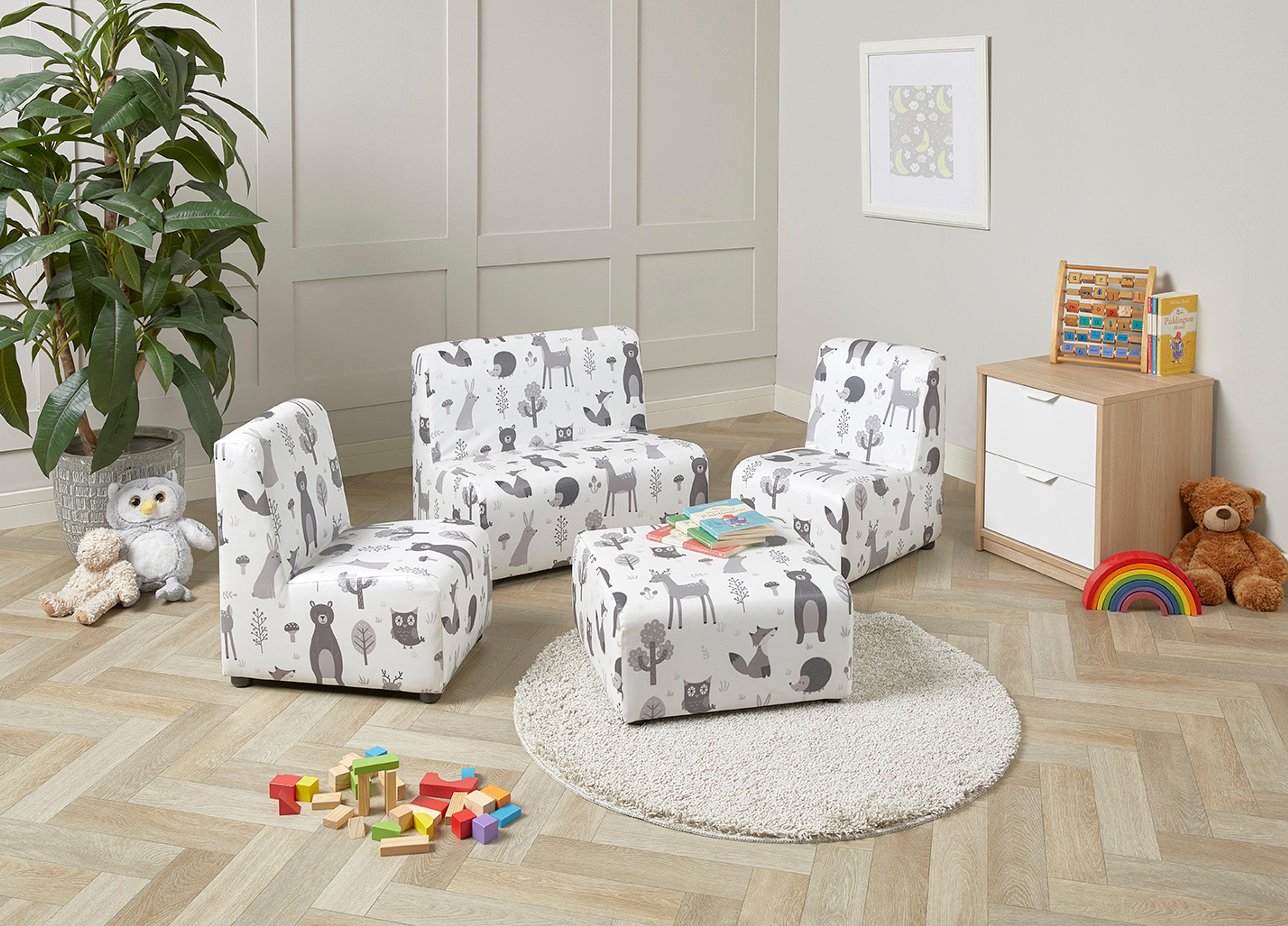 Children 4 Piece Nature Print Sofa Set from Hope Education - Black/White