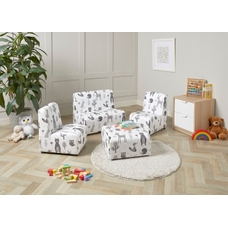 Children 4 Piece Nature Print Sofa Set from Hope Education - Black/White