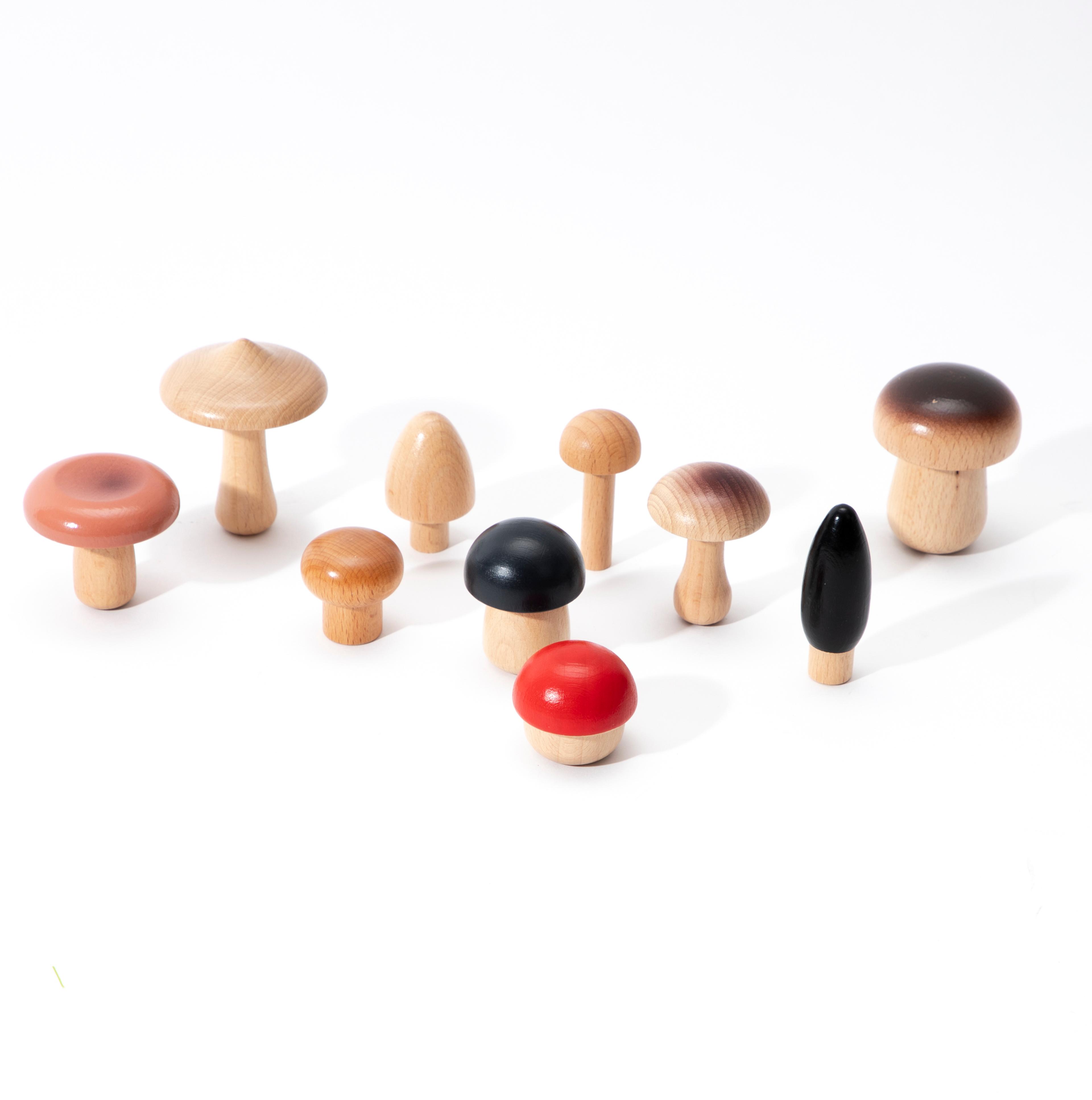 Wooden Mushrooms from Hope Education -  Pack of 10