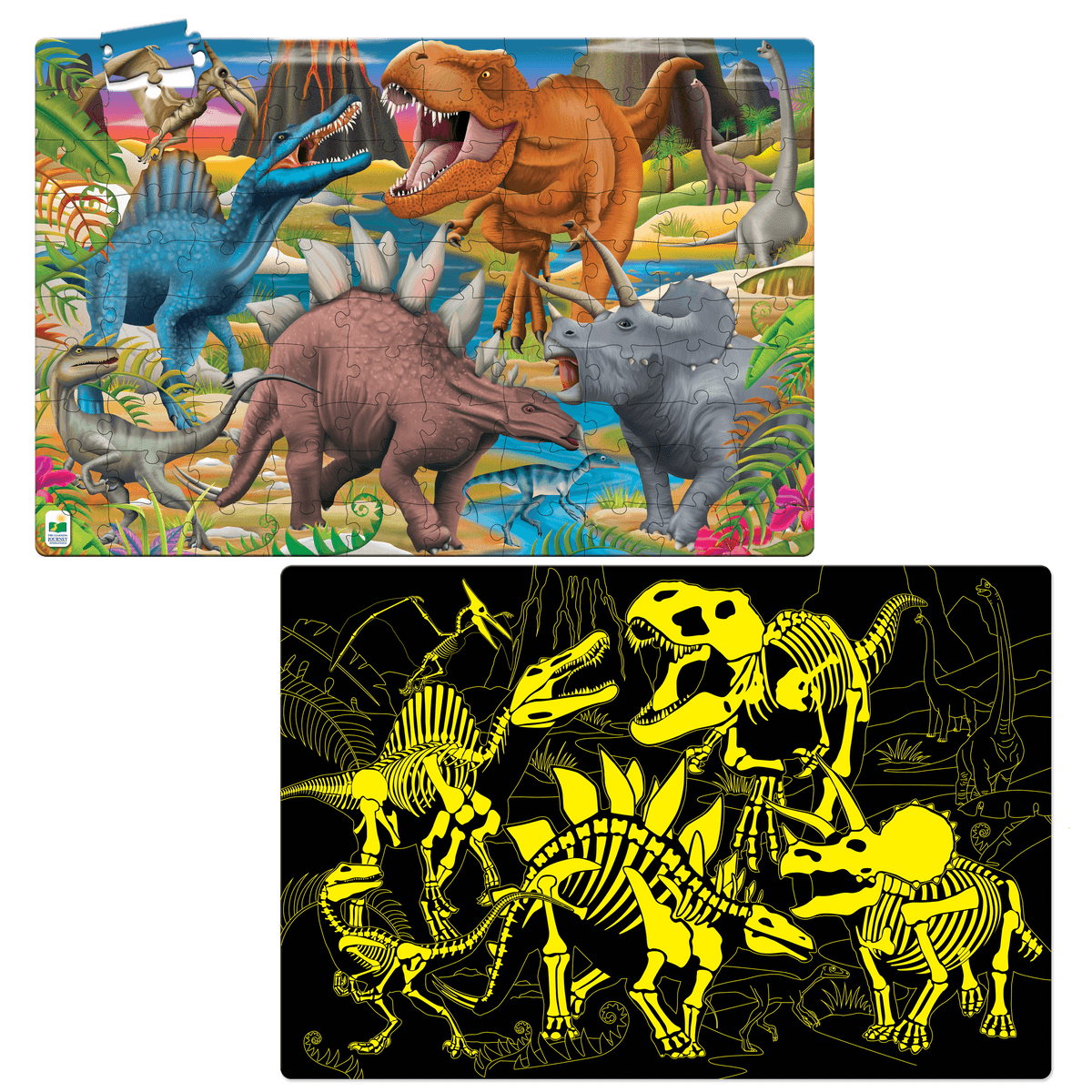 UNIVERSITY GAMES Double Jigsaw Puzzle Glow In the Dark Dinos UNIVERSITY GAMES Double Jigsaw Puzzle Glow In the Dark Dinos
