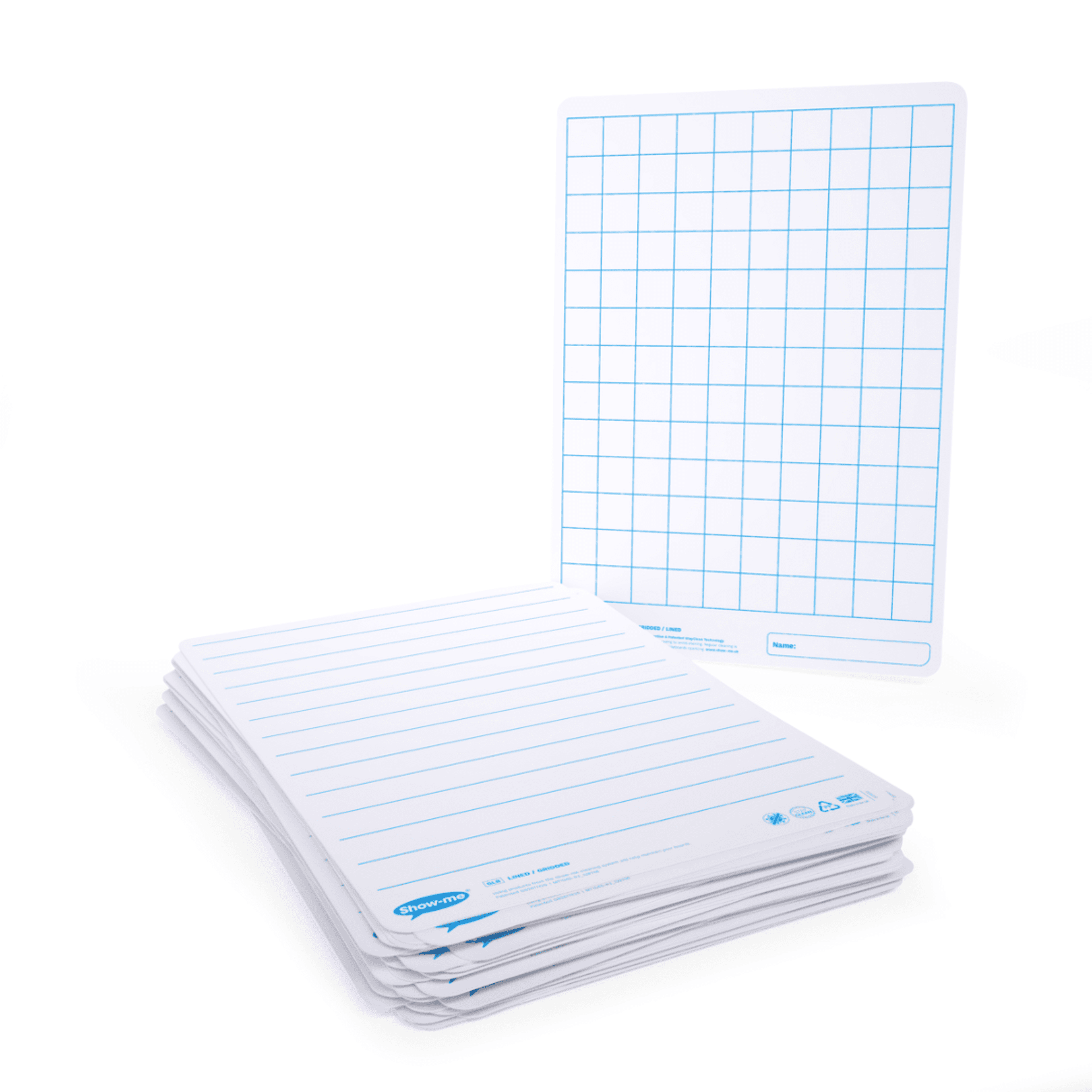 Show-me® A4 Double Sided/Lined and Gridded Whiteboards, Pack of 35