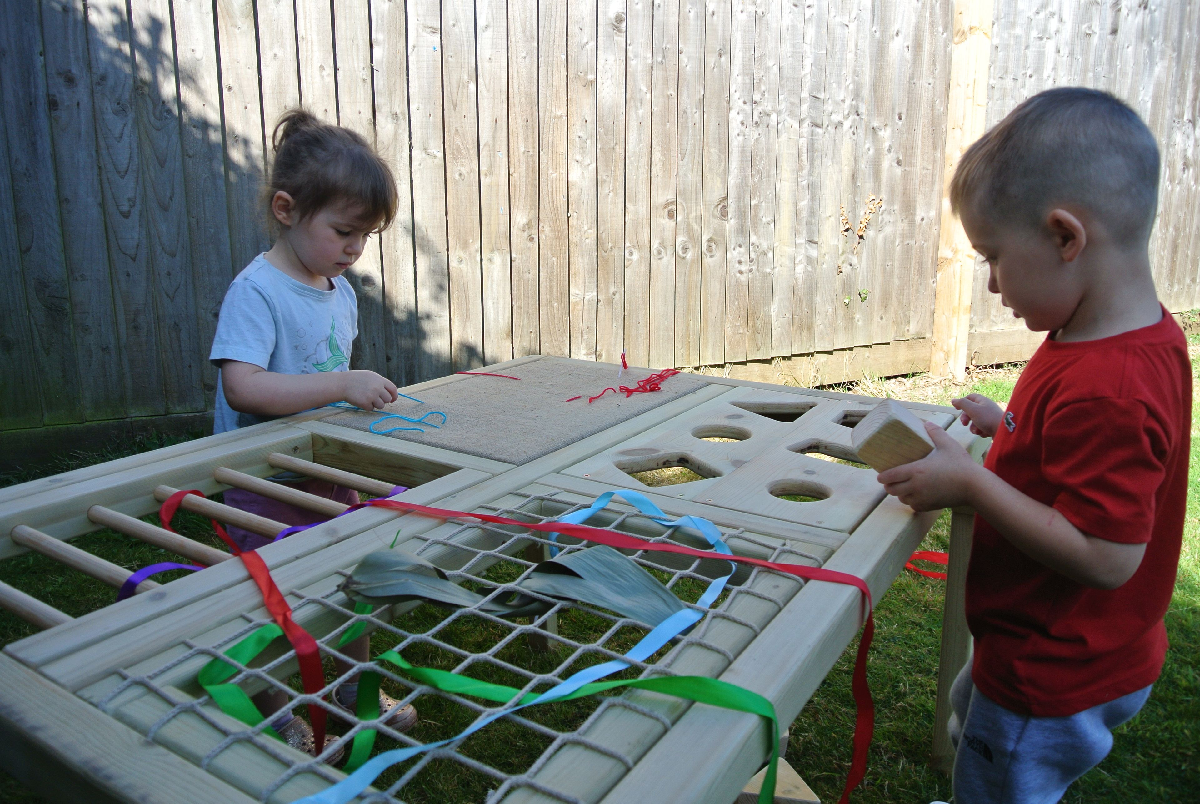 Outdoor Fine Motor Threading Table from Hope Education