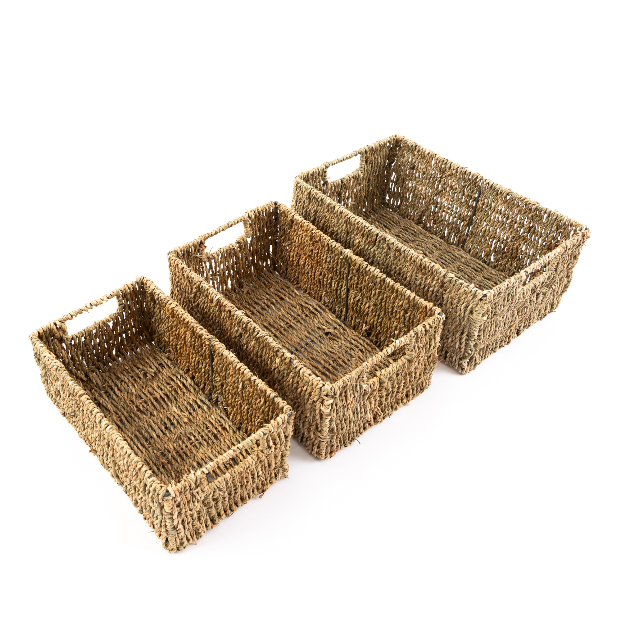 Rectangular Seagrass Baskets from Hope Education - Set of 3