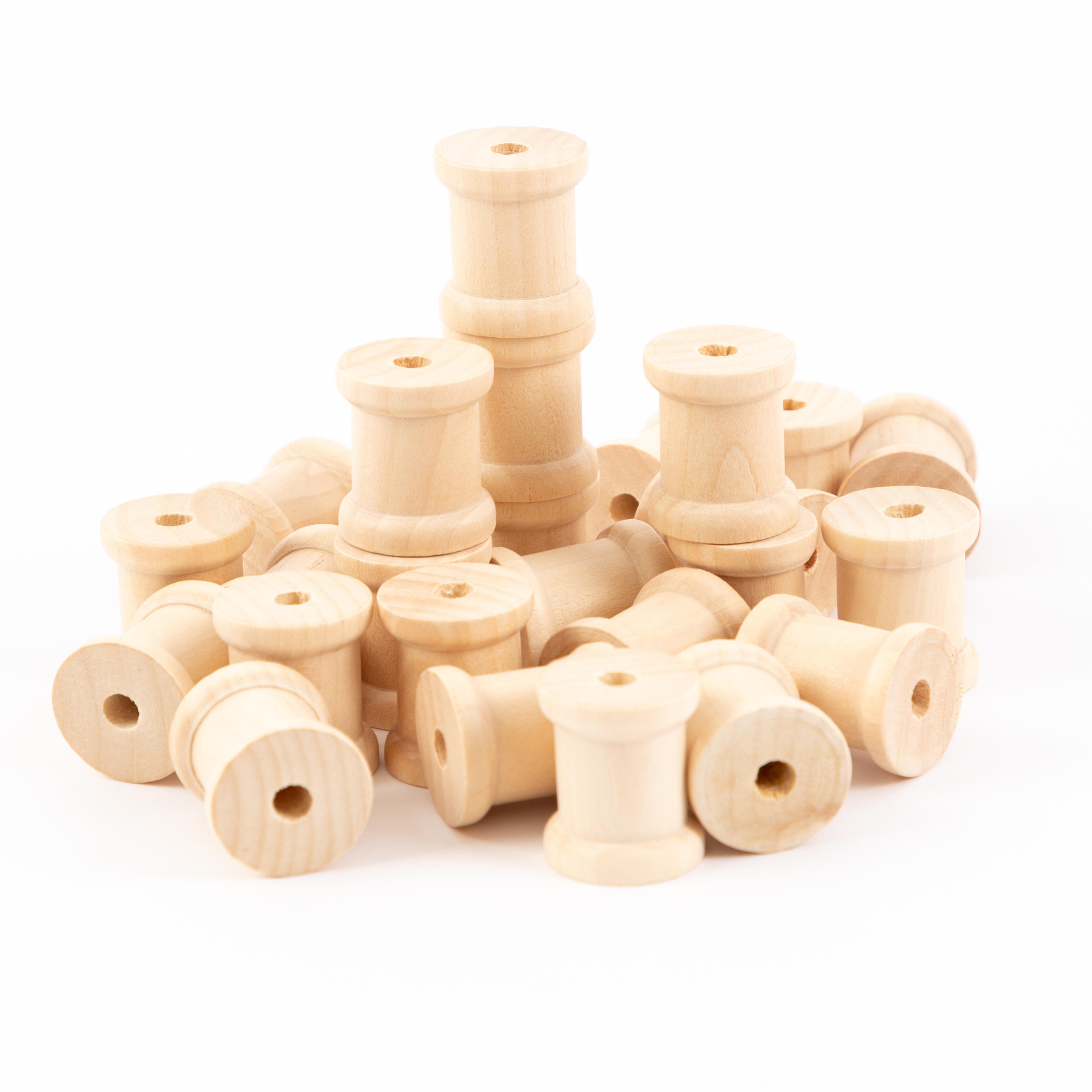 Wooden Cotton Reels Pack of 50 from Hope Education